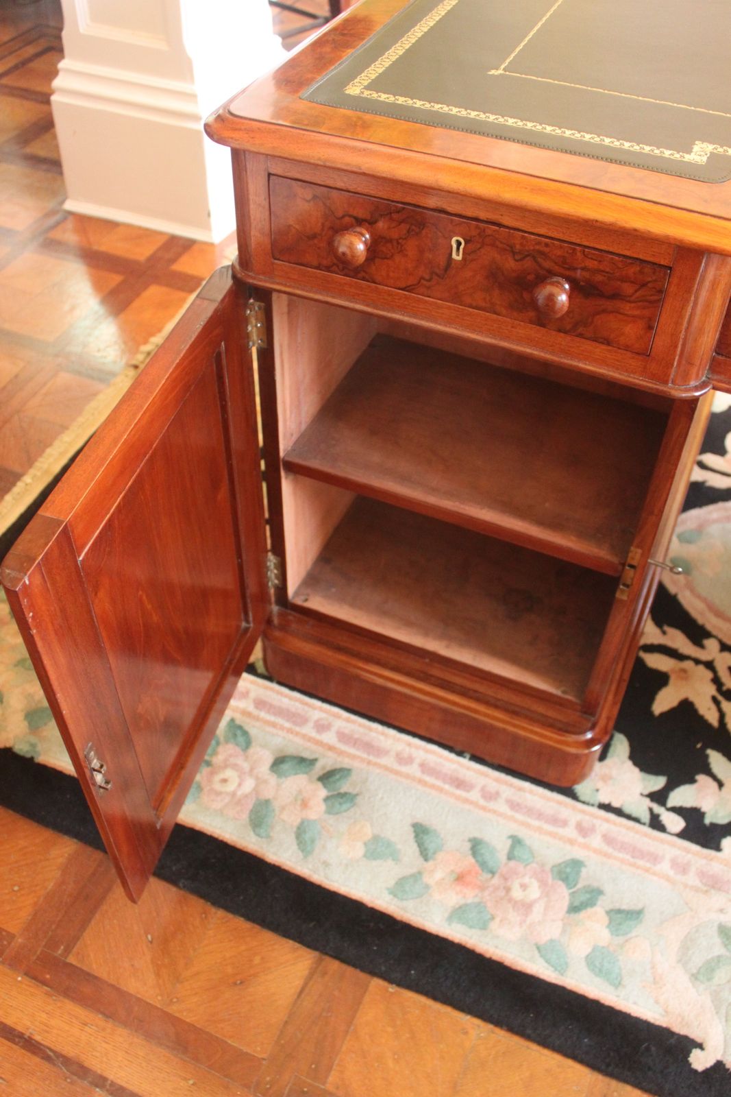 A Rare Victorian Burr Walnut Partners Desk By Edwards & Roberts photo 14917.5