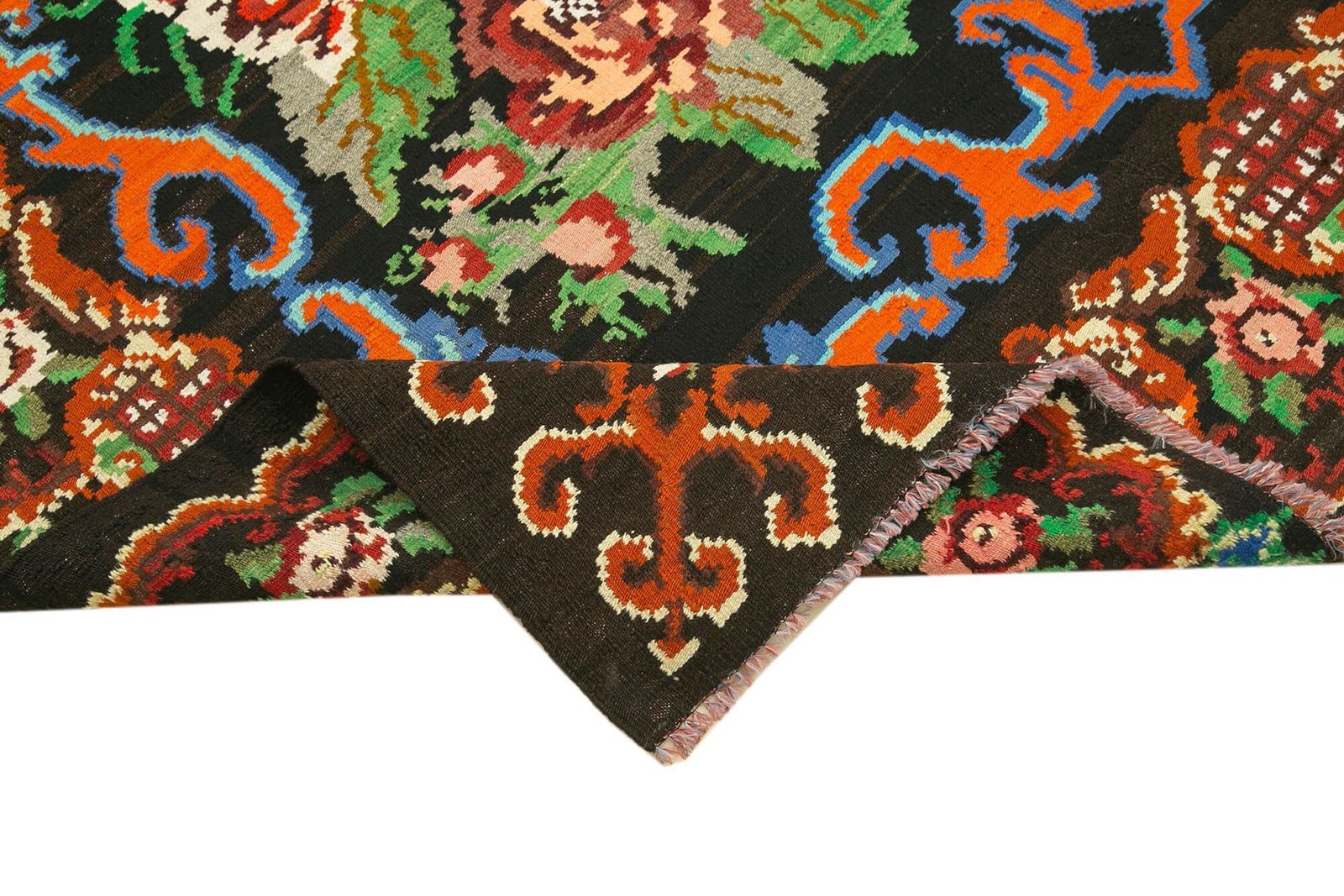 Black Vintage Moldovan Kilim Rug 274  X 197 Cm photo vinterior