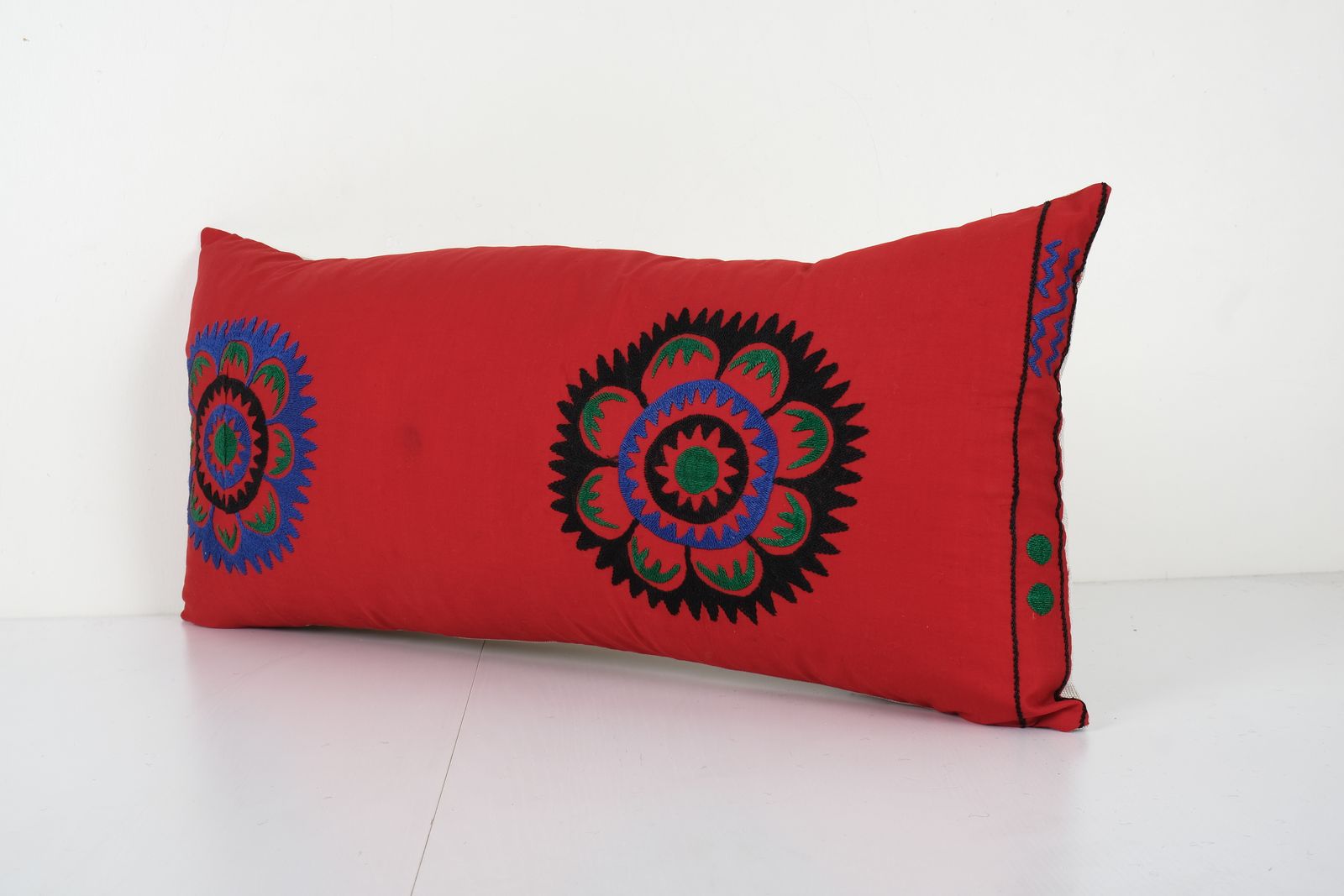 Suzani Body Pillow Fashioned From A Tashkent Suzani, Long Uzbekistan Hippie  14'' X 30'' photo Textiles