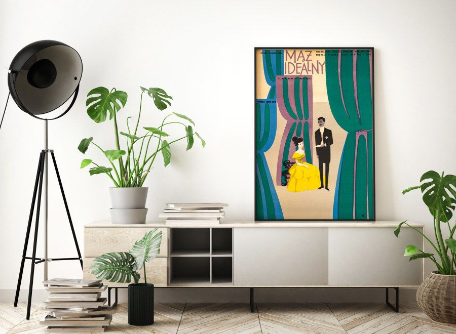 'An Ideal Husband' Original Vintage Film Poster By Wiktor Gorka, Polish, 1956 photo for sale