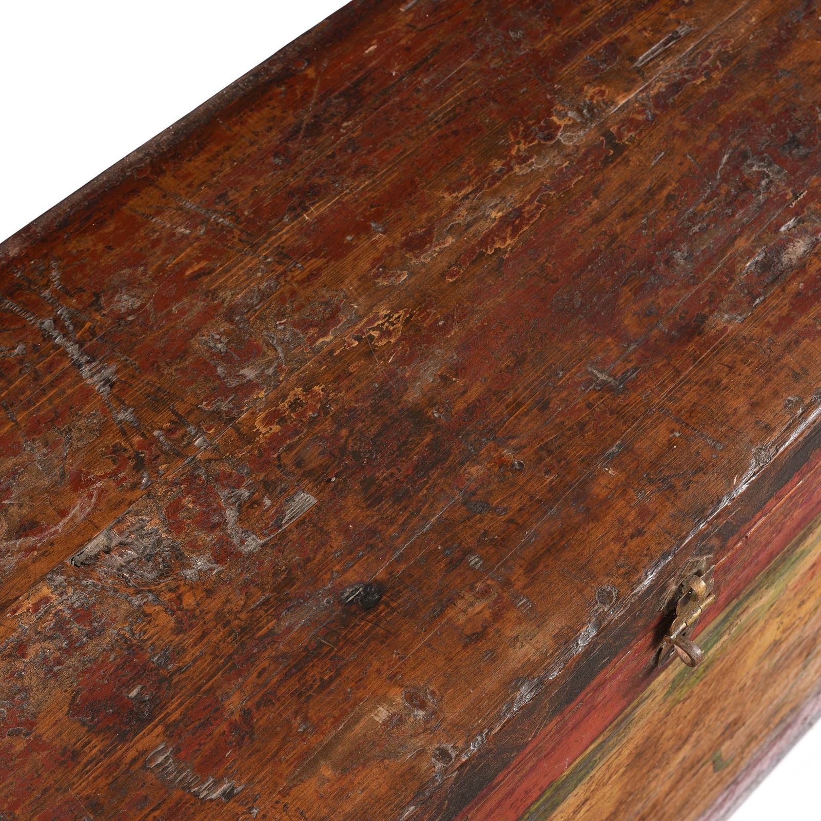 photo furniture Tibetan Painted Chest Of Güsh Khaan With Tiger   Late 18thc