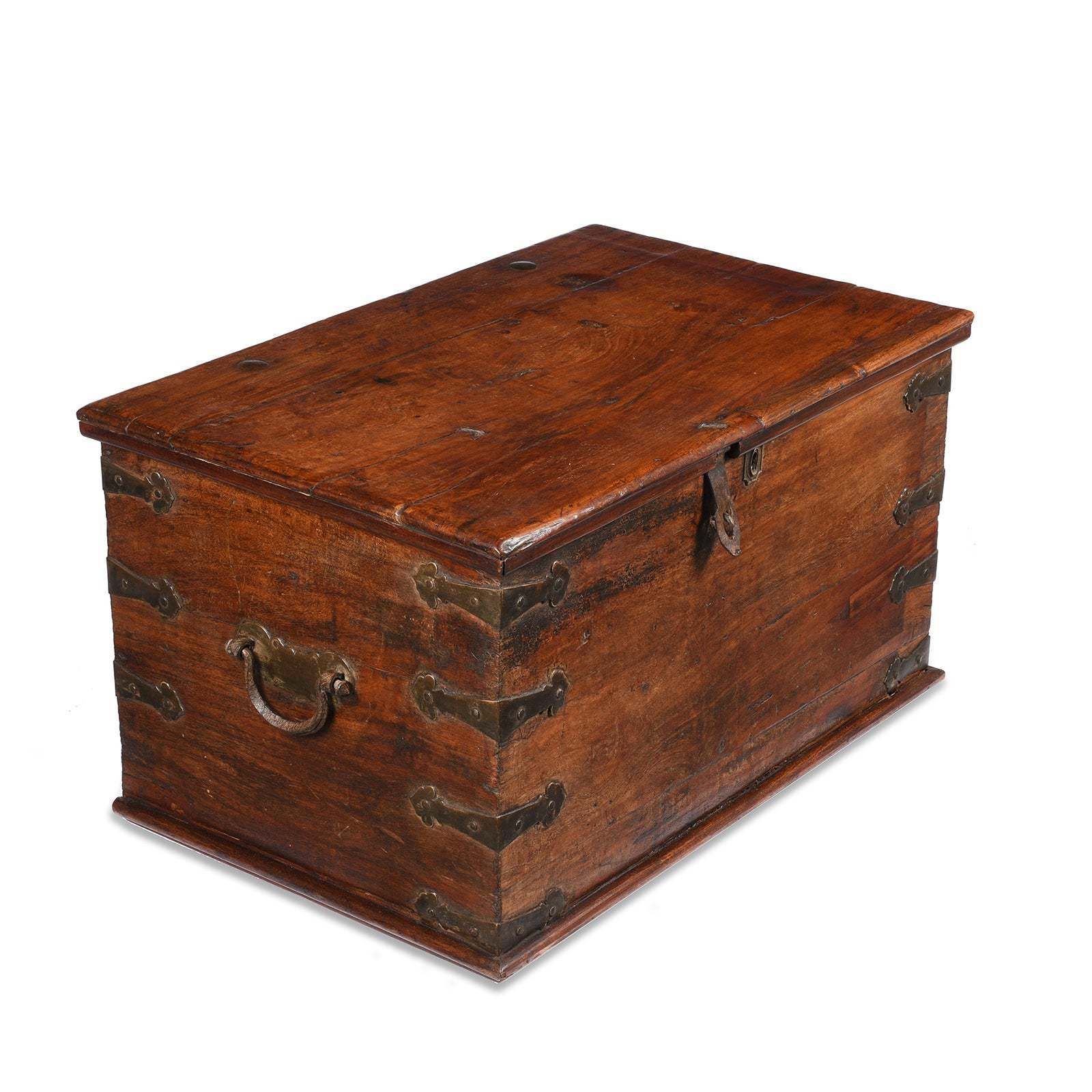 Brass Bound Jackfruit Chest From South India   18thc photo Home Decor