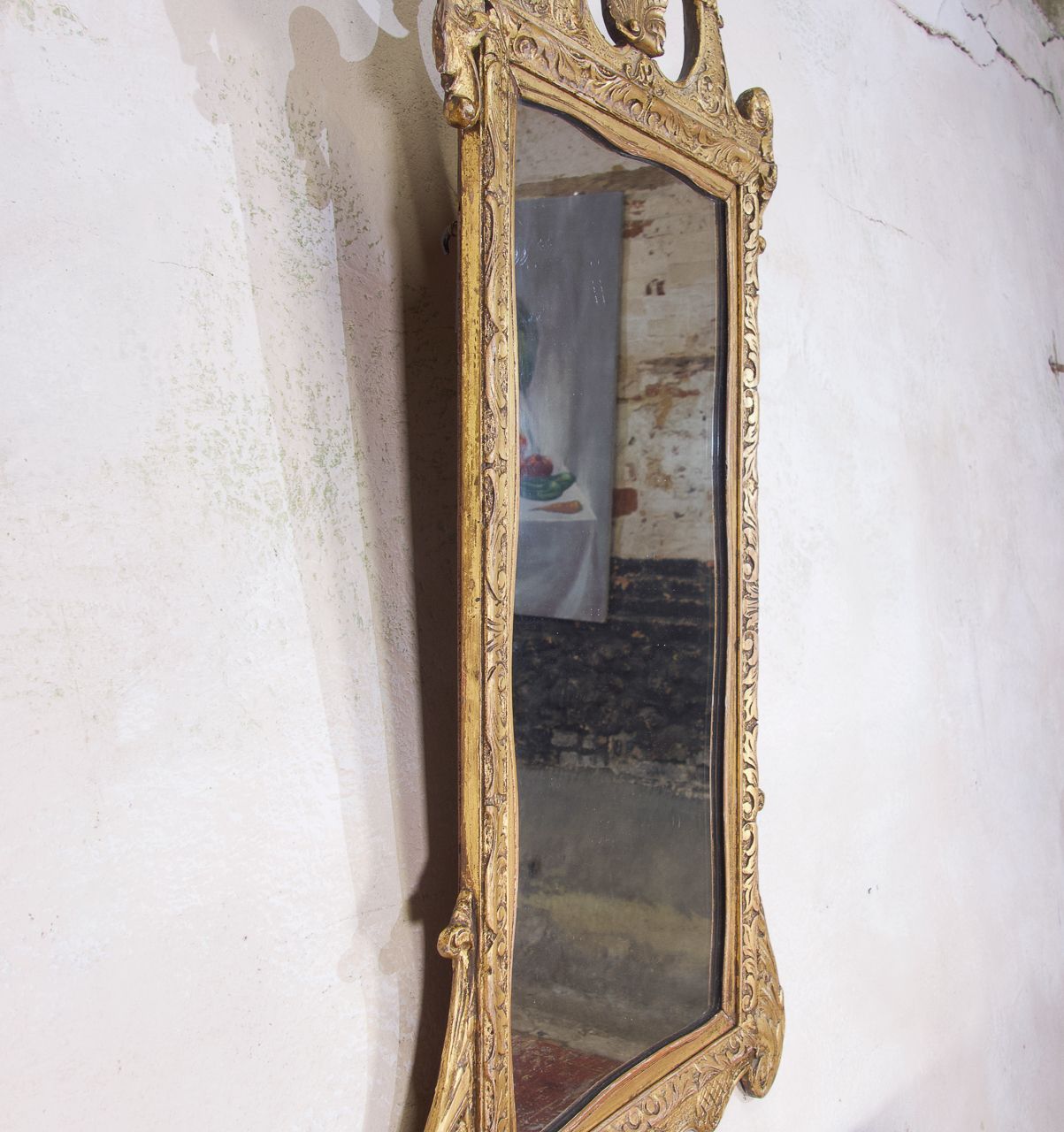 A Late 19th Century George II Style Giltwood Mirror photo vintage