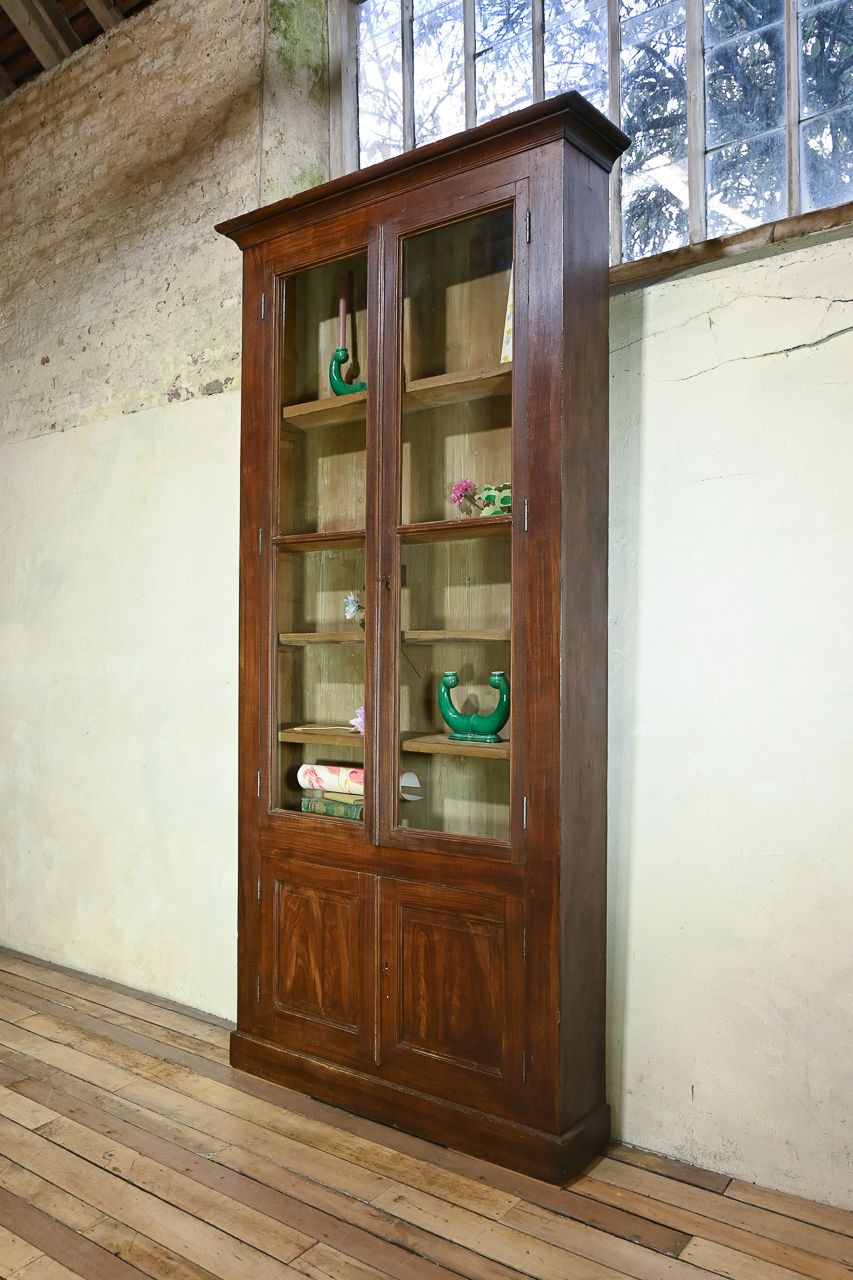 photo for sale Tall 19th Century French Glazed Faux Bois Rosewood Cabinet