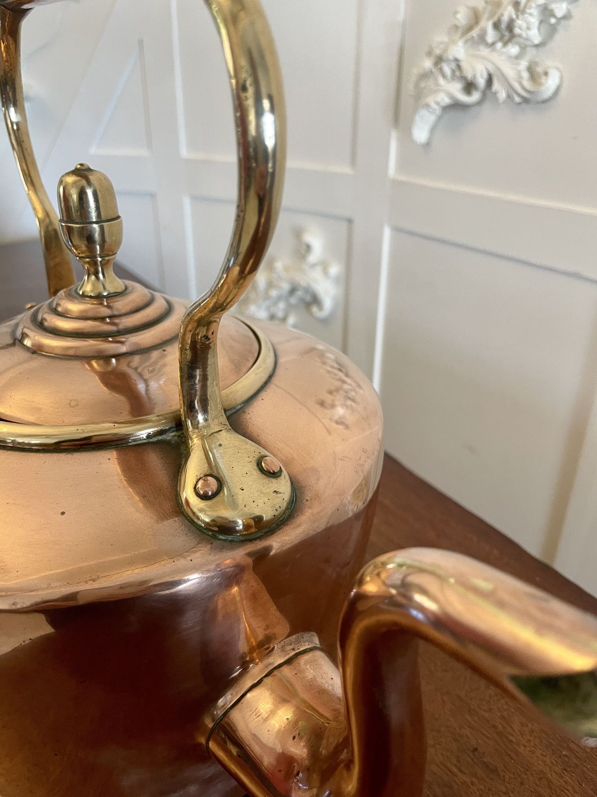 Antique Quality Copper Kettle photo for sale