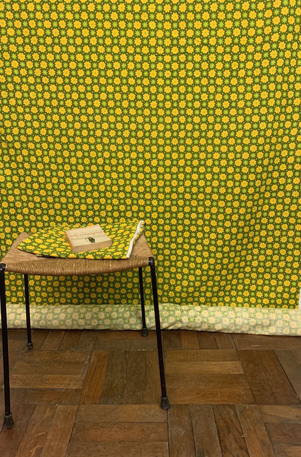 Original 1960's Juliet  Glynn Smith For Conran, Cotton Fabric, Petals In The Sky Design, 250cm Length.