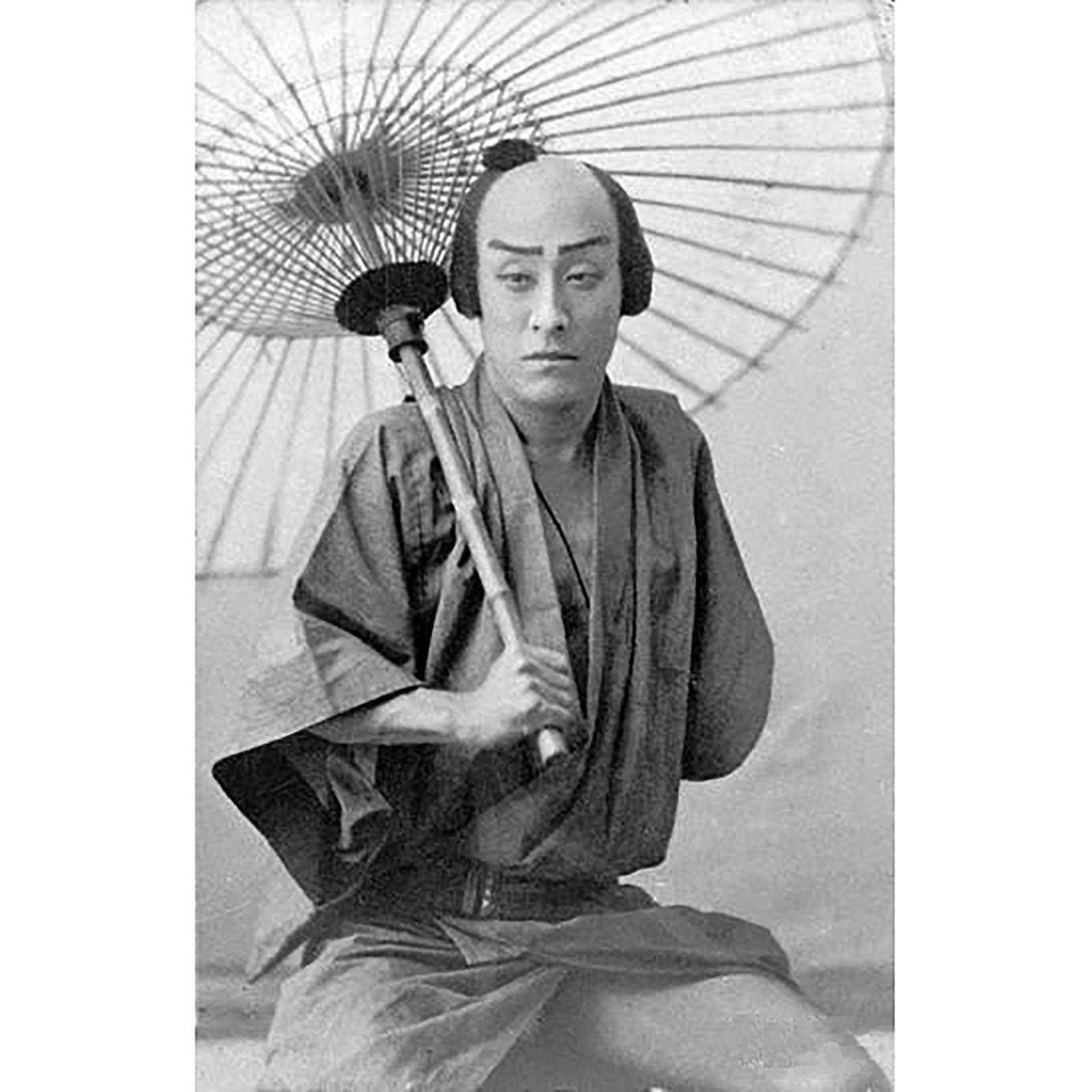 Japanese Woodblock Print Of Actor Onoe Kikugoro V   Meiji Period photo for sale