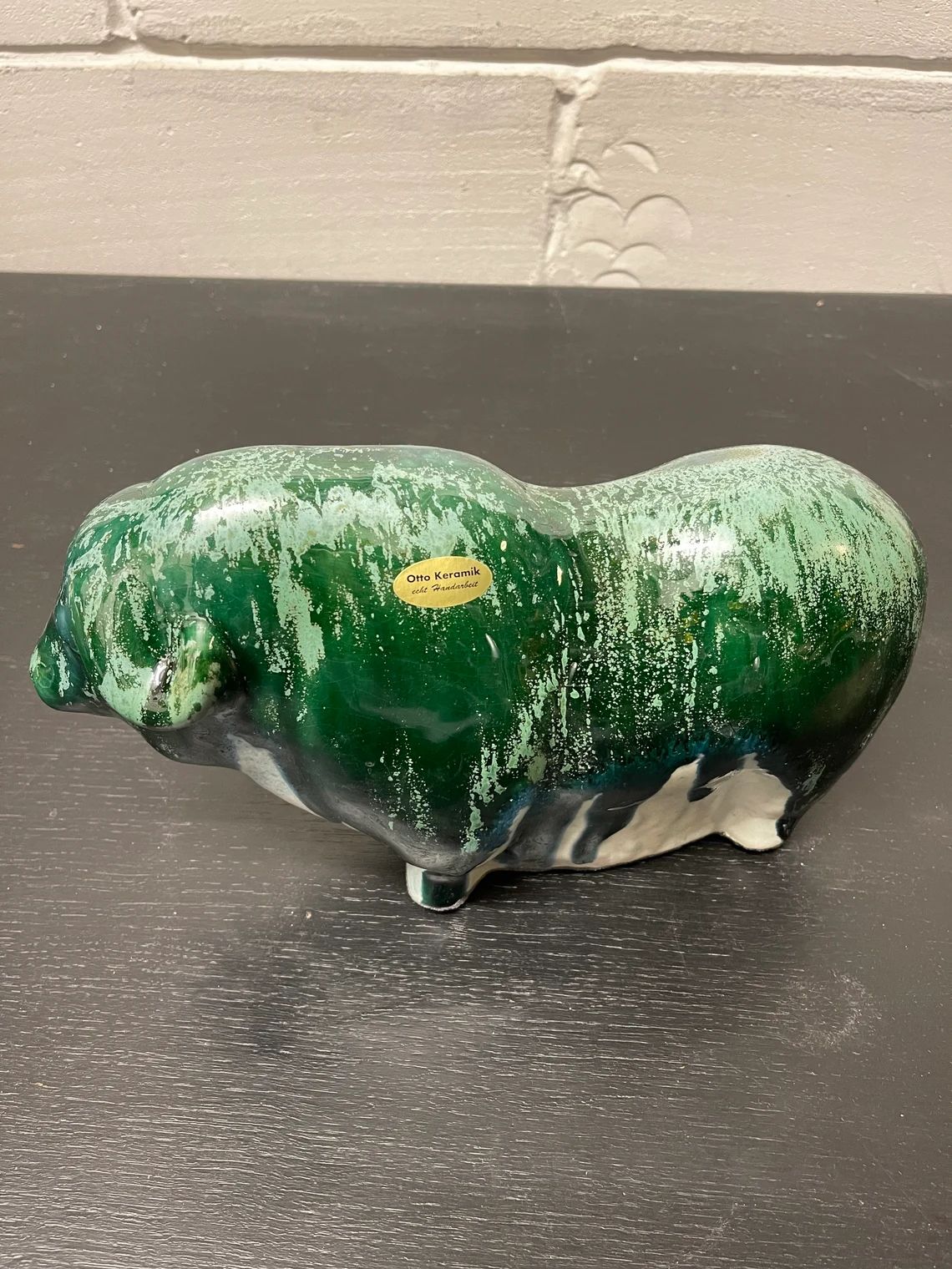 Otto Keramik Ceramic Buffalo West German Pottery Fat Lava photo vintage