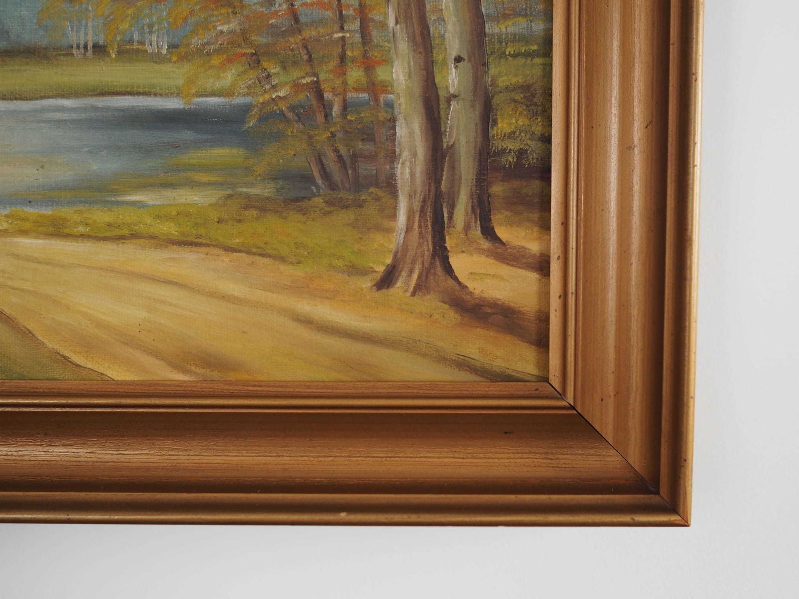 photo for sale Painting „Two Birch By The Pond”, Scandinavian Design, 1970s