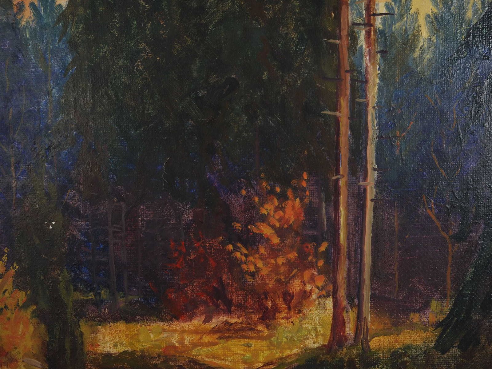 Painting „The Autumn Forest”, Scandinavian Design, 1960s photo vinterior