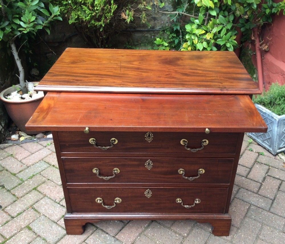 Superb, Small, Georgian, Mahogany, Chest Of Drawers With Brushing Slide photo furniture