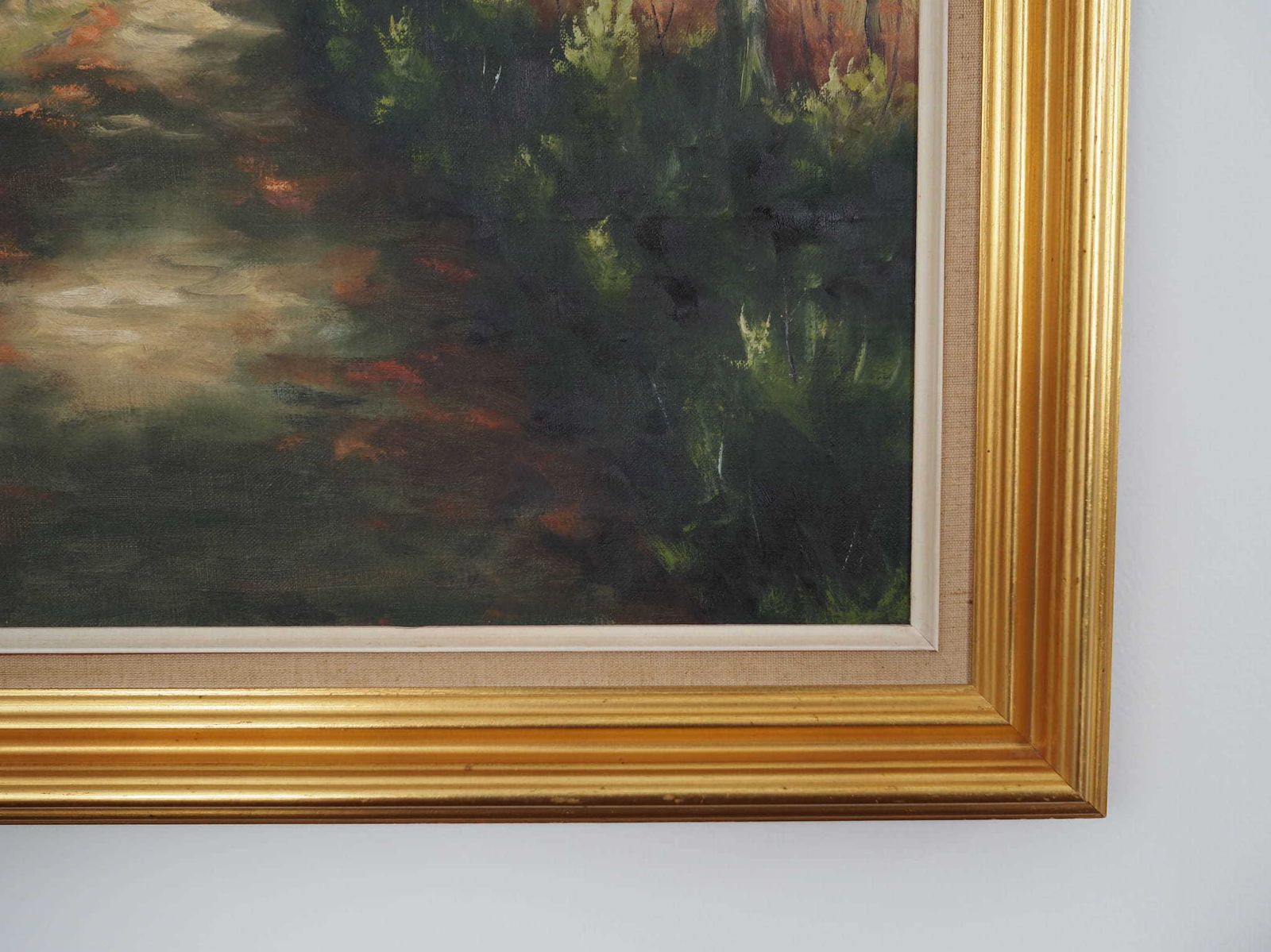 Painting „The Forest Road”, Scandinavian Design, 1970s photo vintage