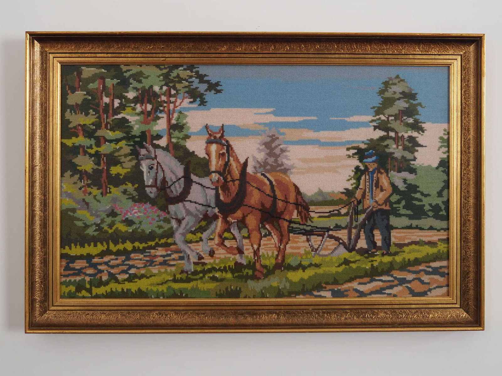 Painting "The Farmer”, Scandinavian Design, 1970s photo Art