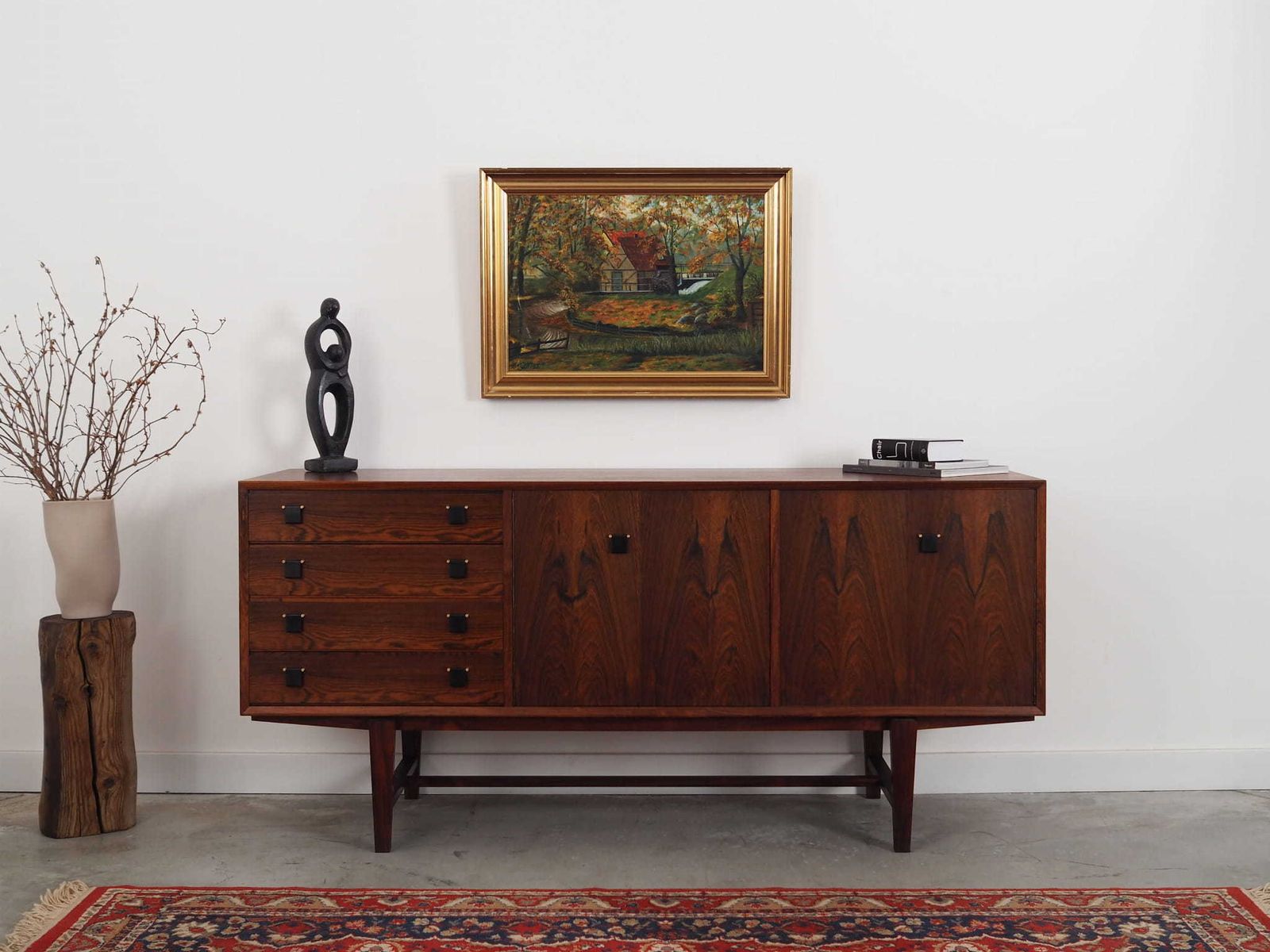 Painting „The Forest Mill”, Scandinavian Design, 1970s, By C. May photo furniture