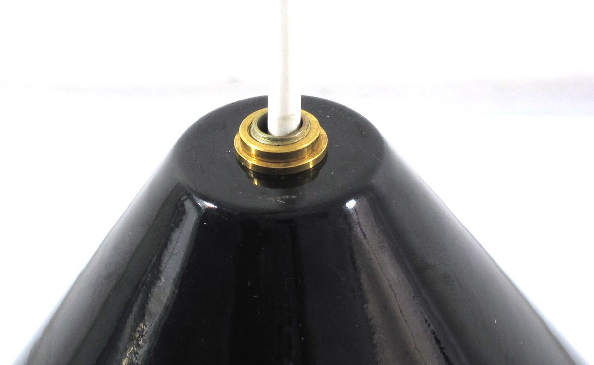 Arne Jacobsen Poulsen Black 1960s Billiard Pendant photo vintage