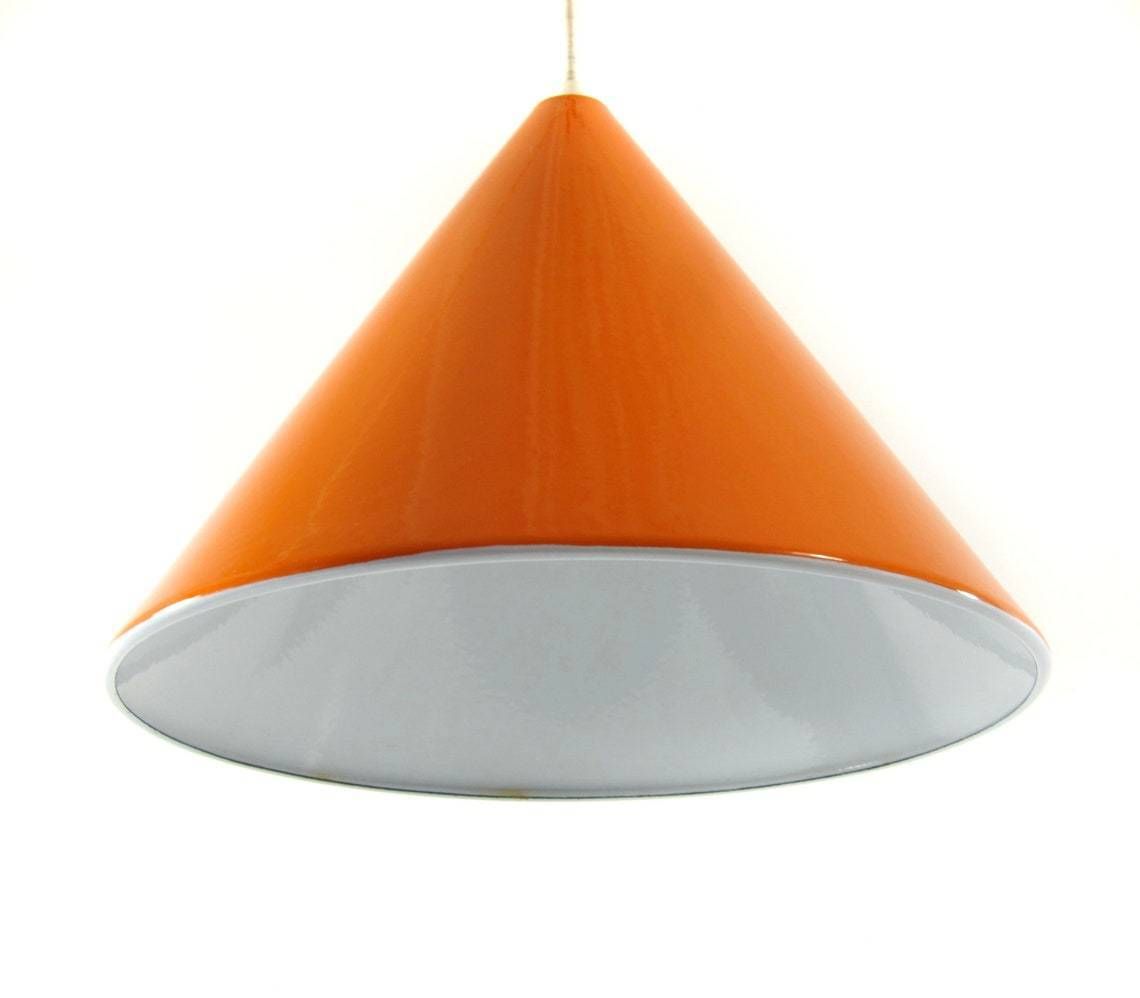 Arne Jacobsen Poulsen Oranje Biljartlamp, Ca. Jaren 1960