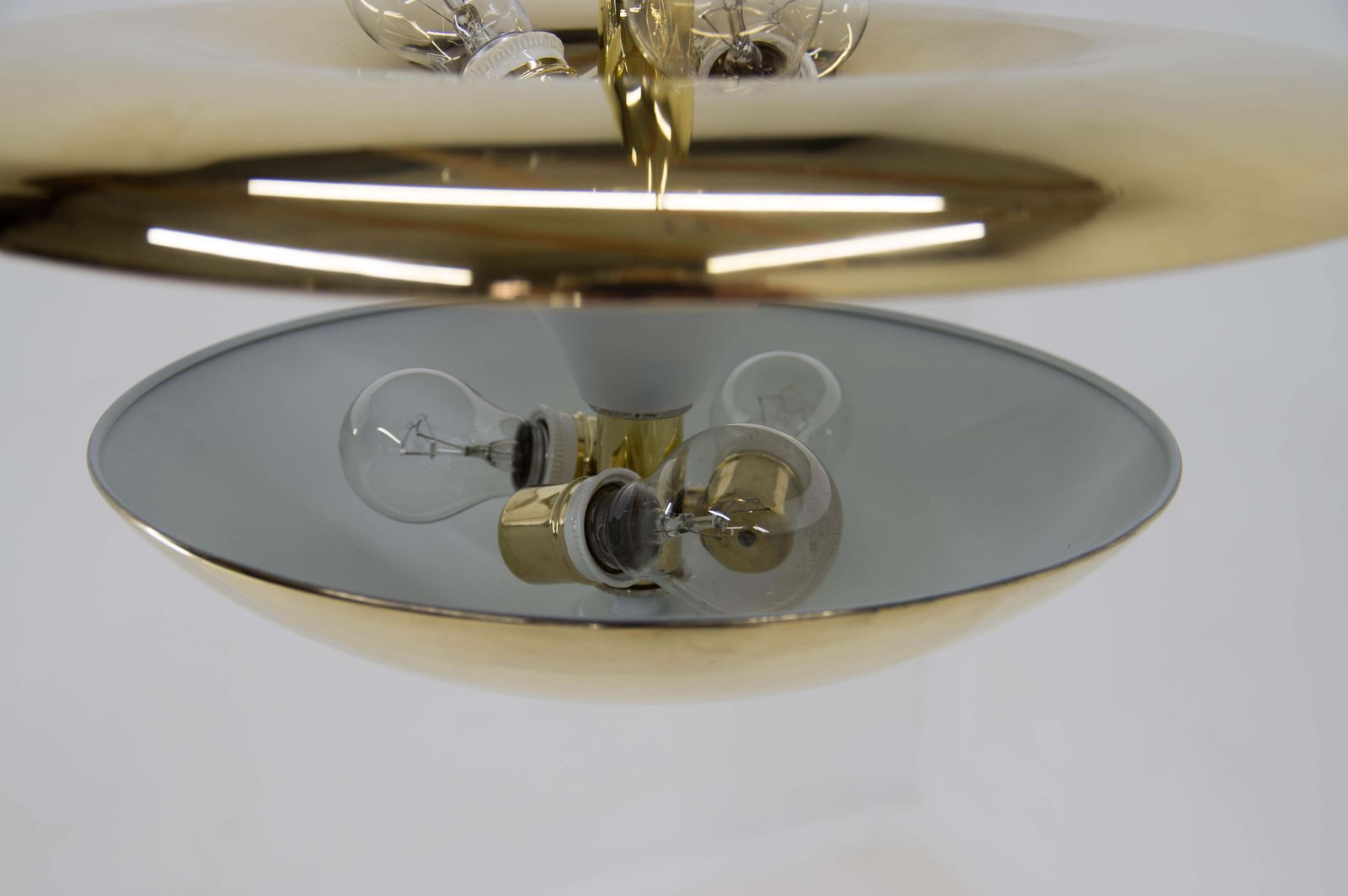 photo vinterior Rare Brass Bauhaus Chandelier By Franta Anyz 1920s Restored