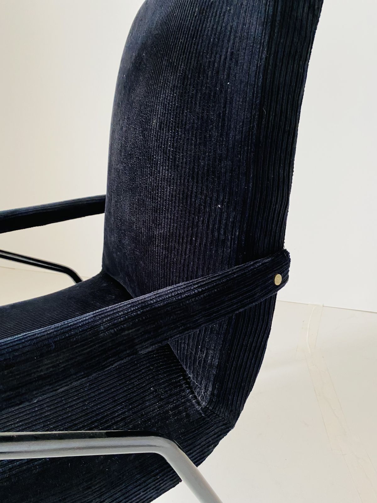 1960s Black Velvet Vintage Armchair photo vinterior