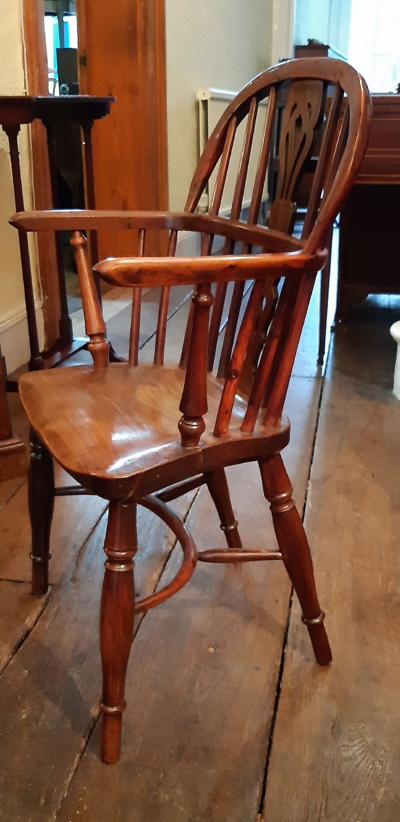 Yew Wood Child's Chair, 1800s, Antique photo furniture