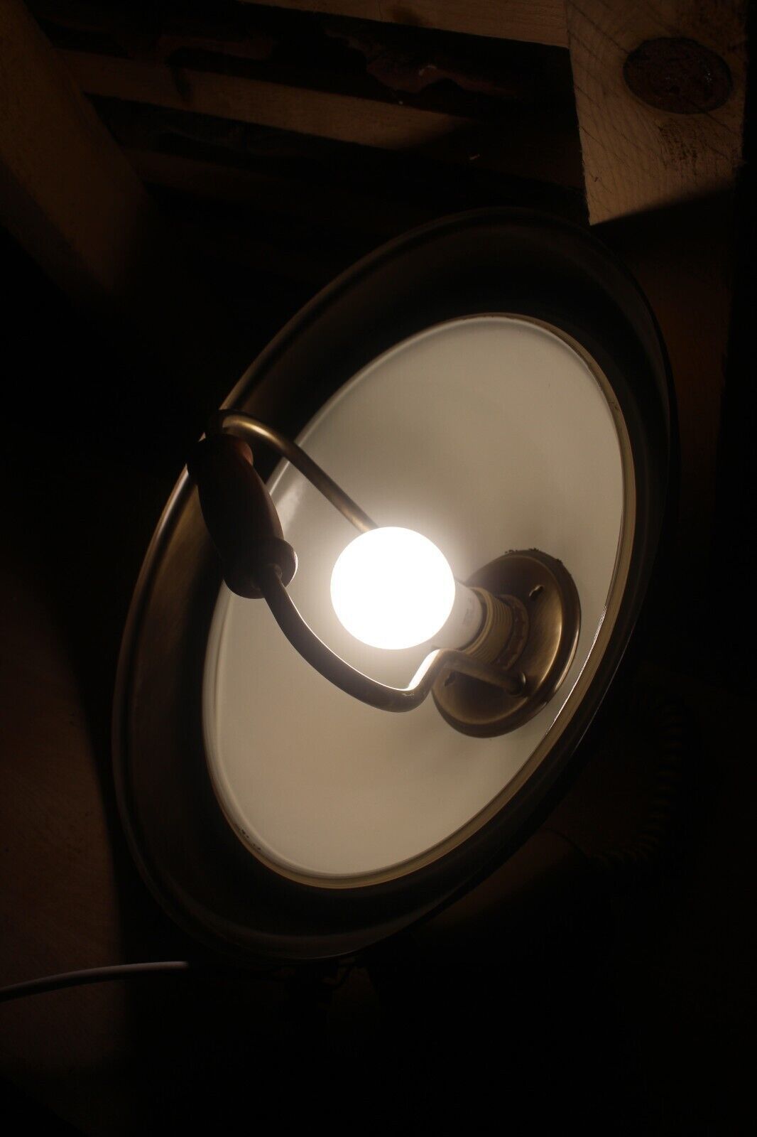 Italian Vtg Metal And Glass Ceiling Light Chandelier Pendant Lamp photo for sale