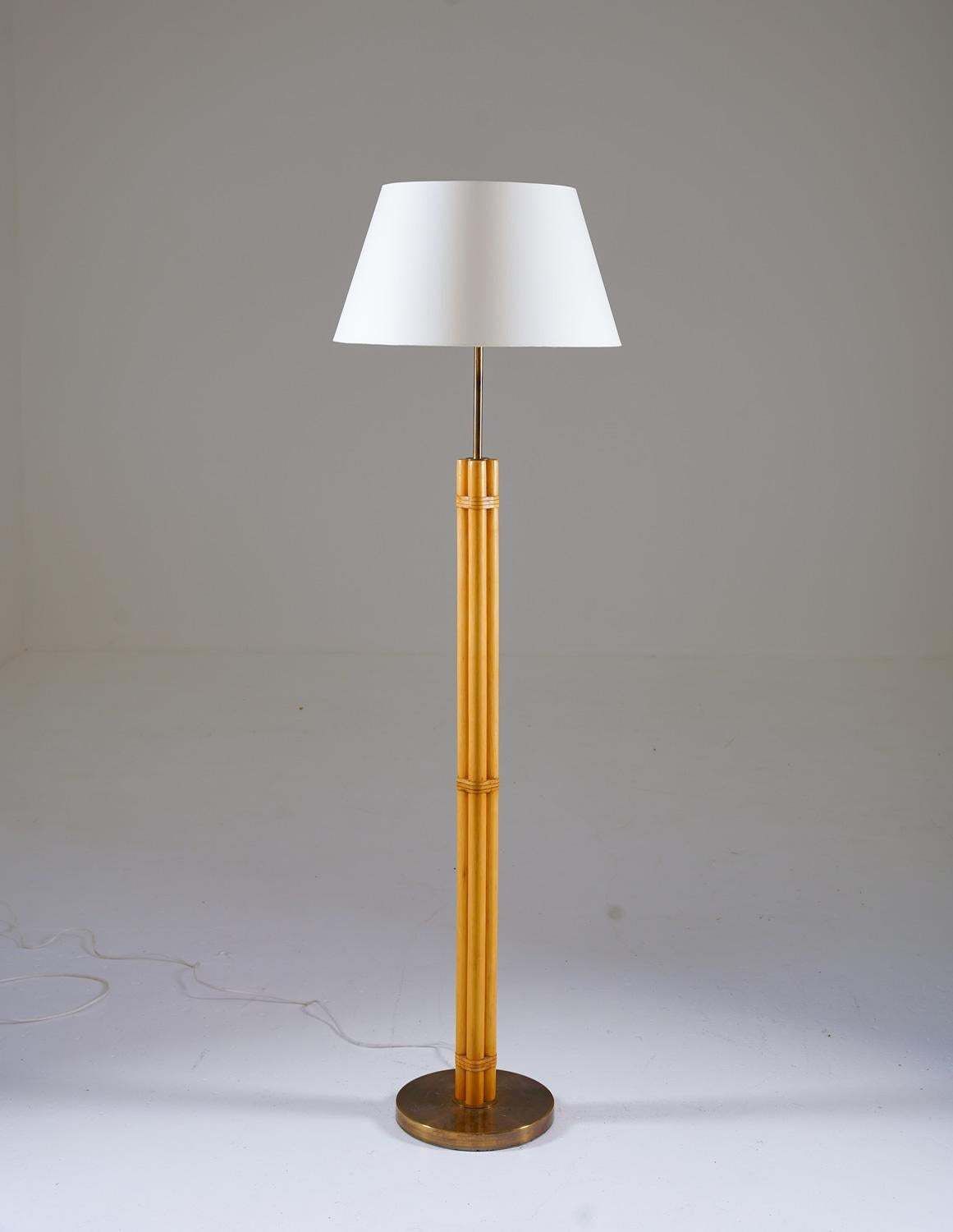 Scandinavian Midcentury Floor Lamp In Brass And Bamboo By Bergboms Sweden photo furniture