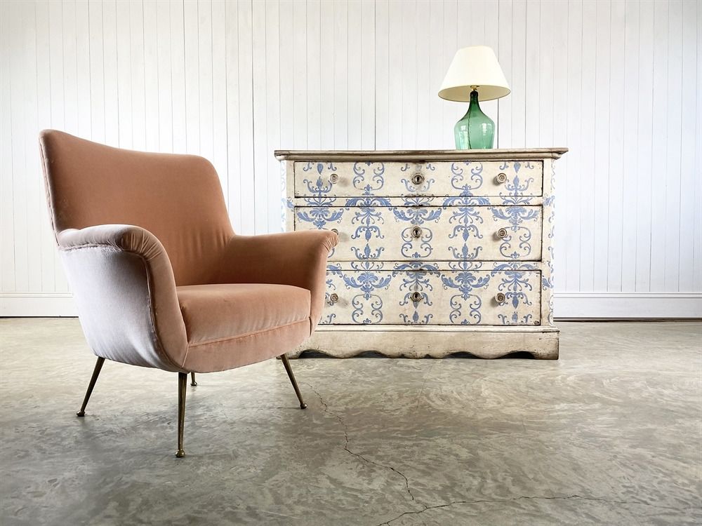 photo furniture An Italian Velvet Armchair