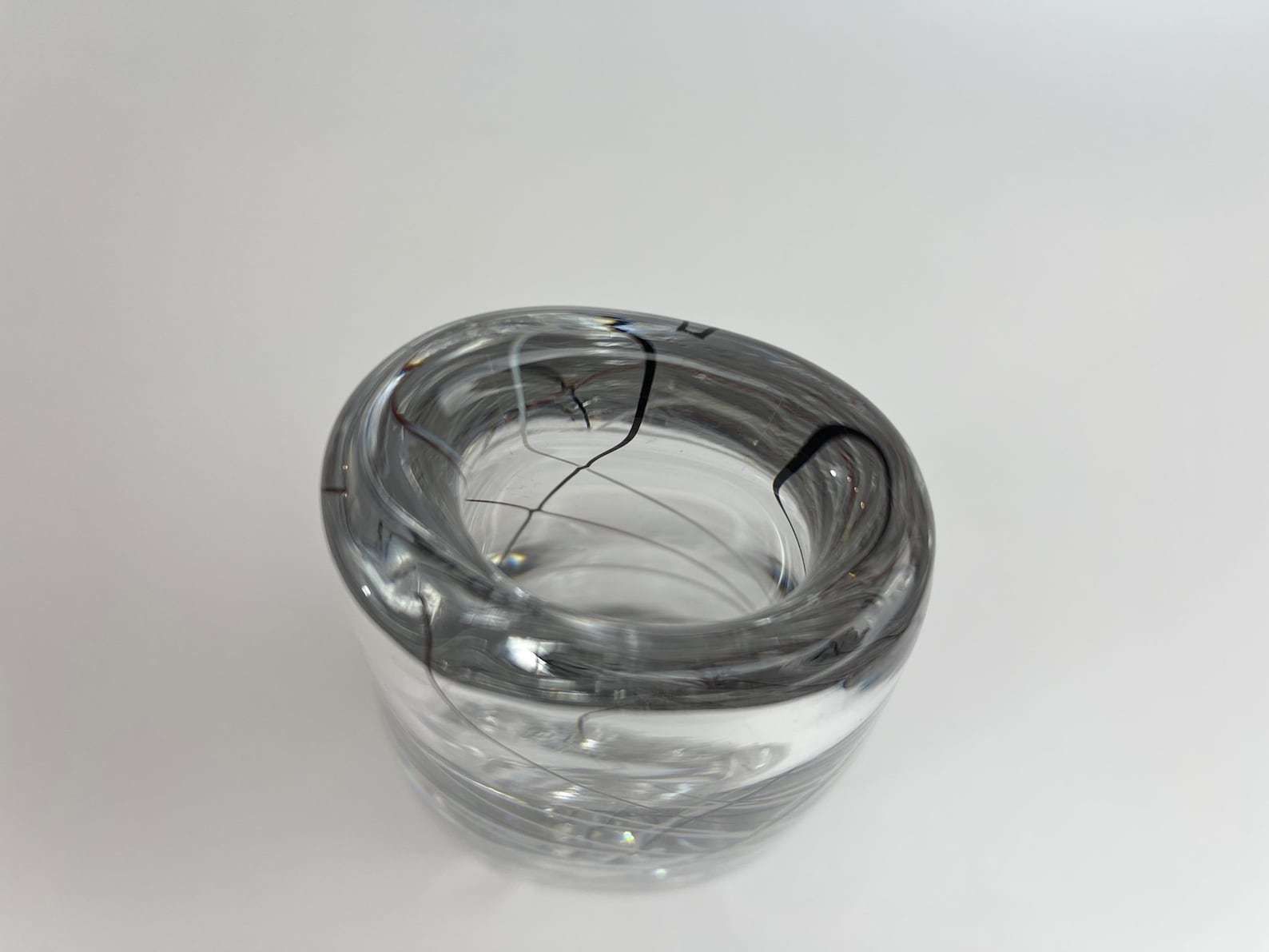 Vicke Lindstrand For Kosta In The 1950s Vase With White Black And Red Thread photo furniture