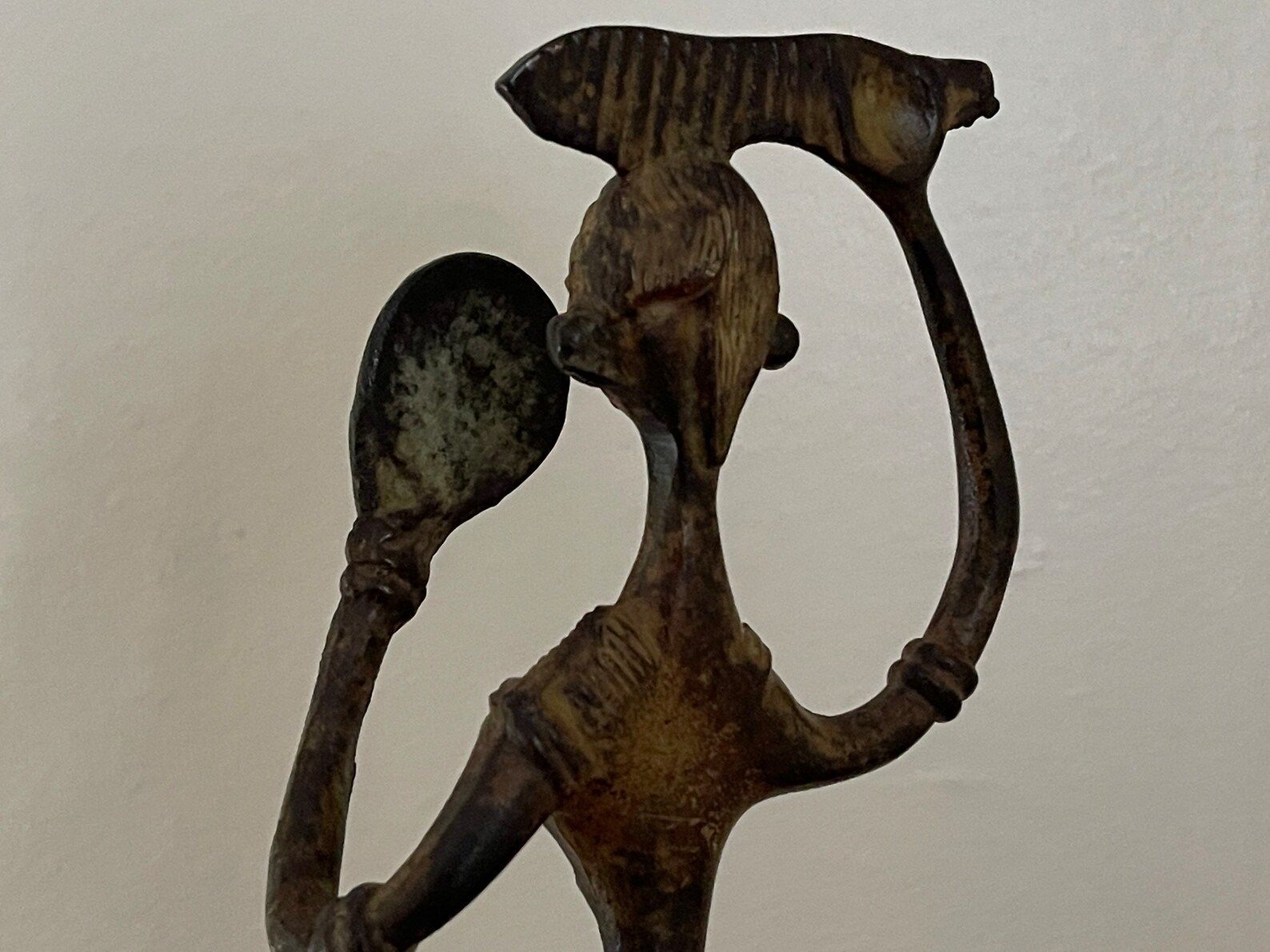 Large Bronze Figure Of Woman Combing Her Hair And Looking In The Mirror Asia photo Home Decor