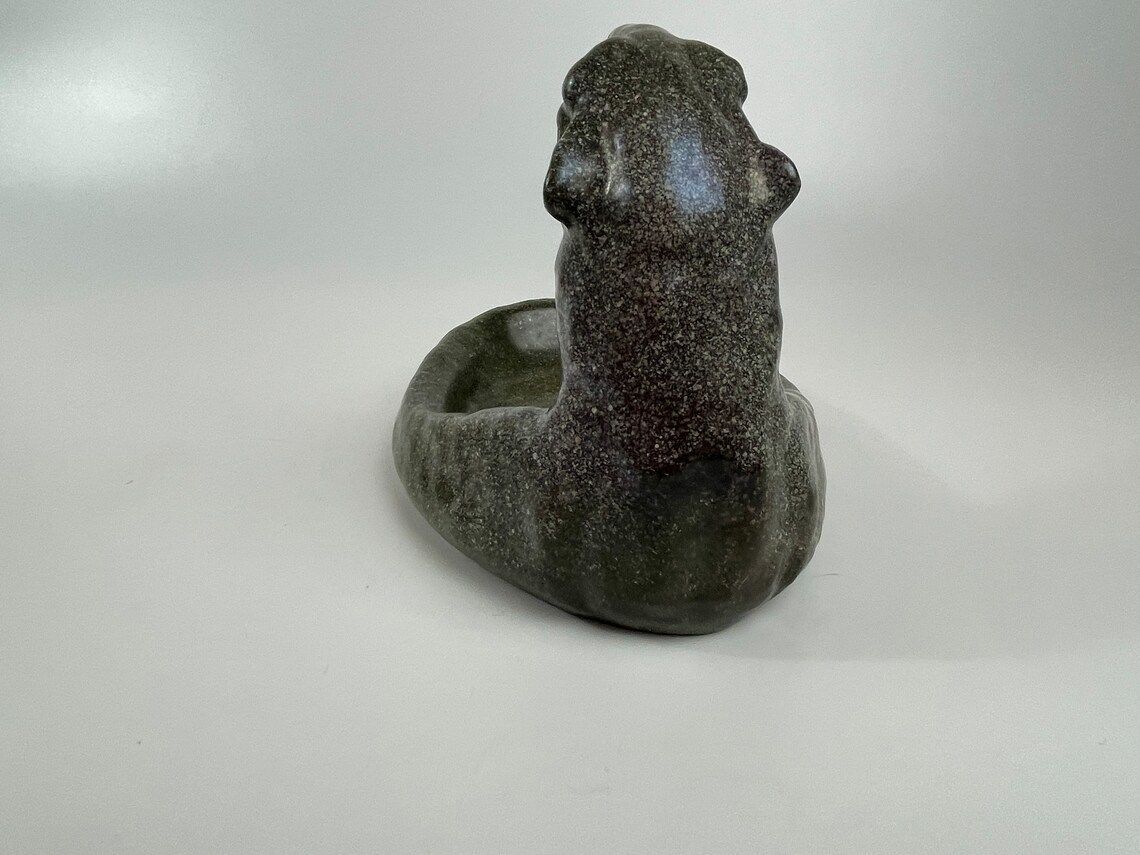 Michael Andersen & Son, Rare Polar Bear Bowl In Green Mottled Glaze, First Half Of The 20th Century photo for sale