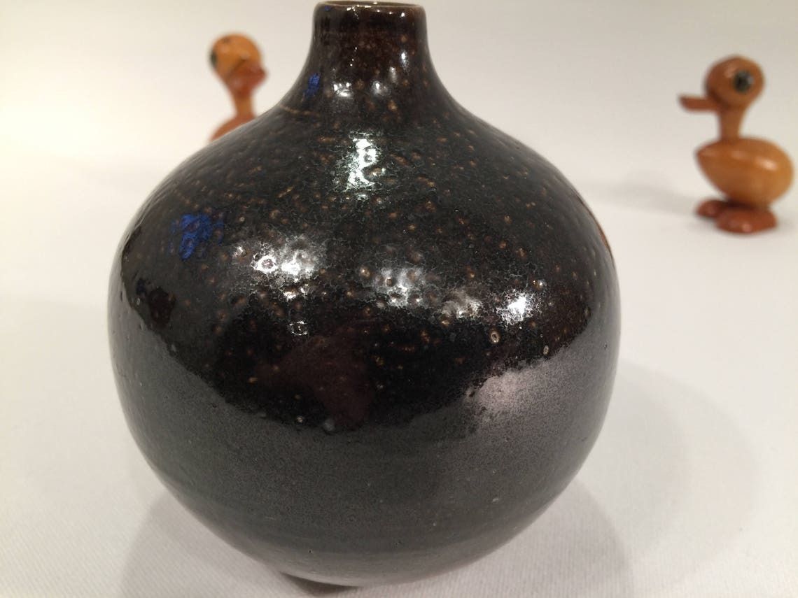 Miniature Vase From Swedish Stoneware Producer Wallakra, Salt Glazed, Scandinavian Home Decor photo buy