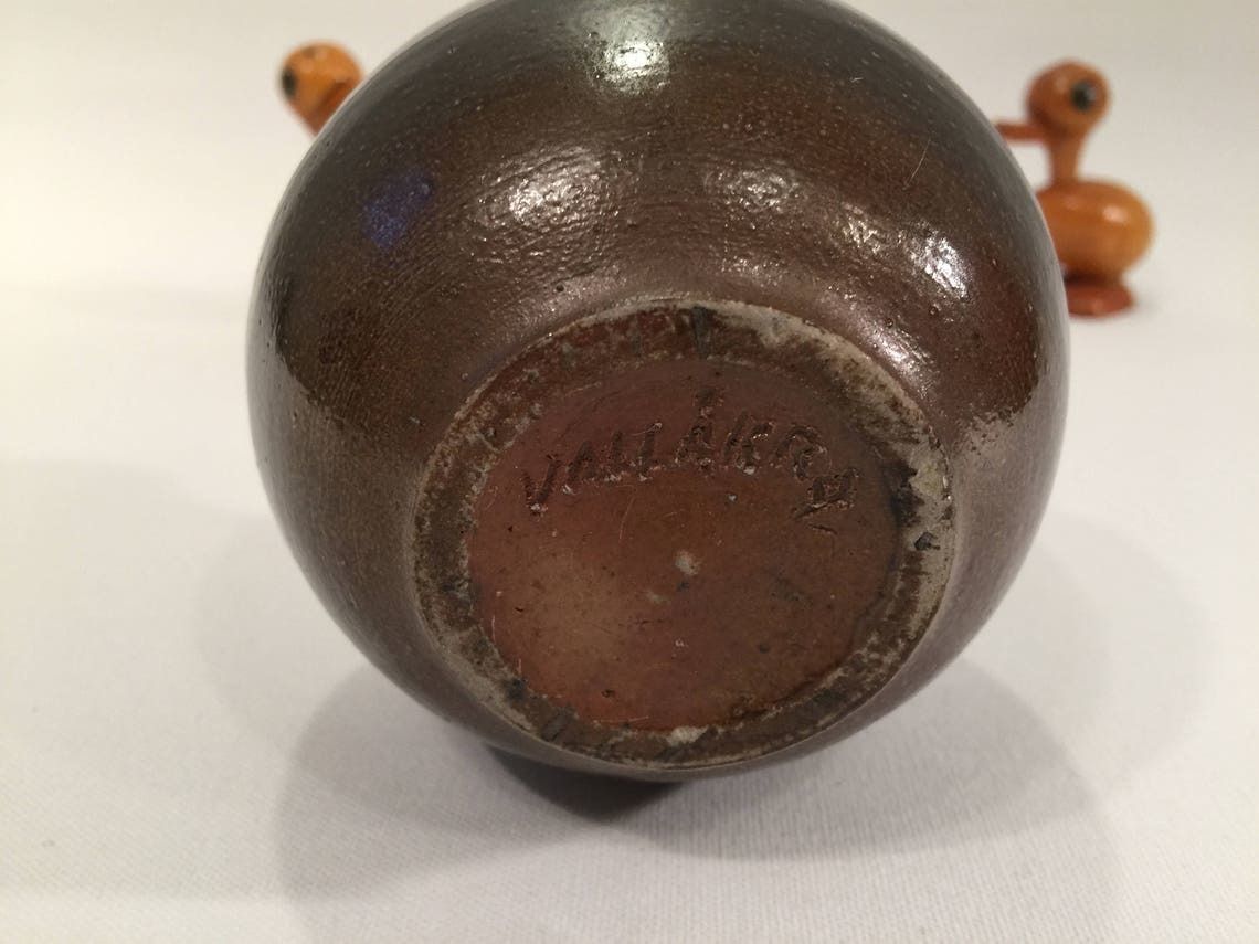 photo for sale Miniature Vase From Swedish Stoneware Producer Wallakra, Salt Glazed, Scandinavian Home Decor