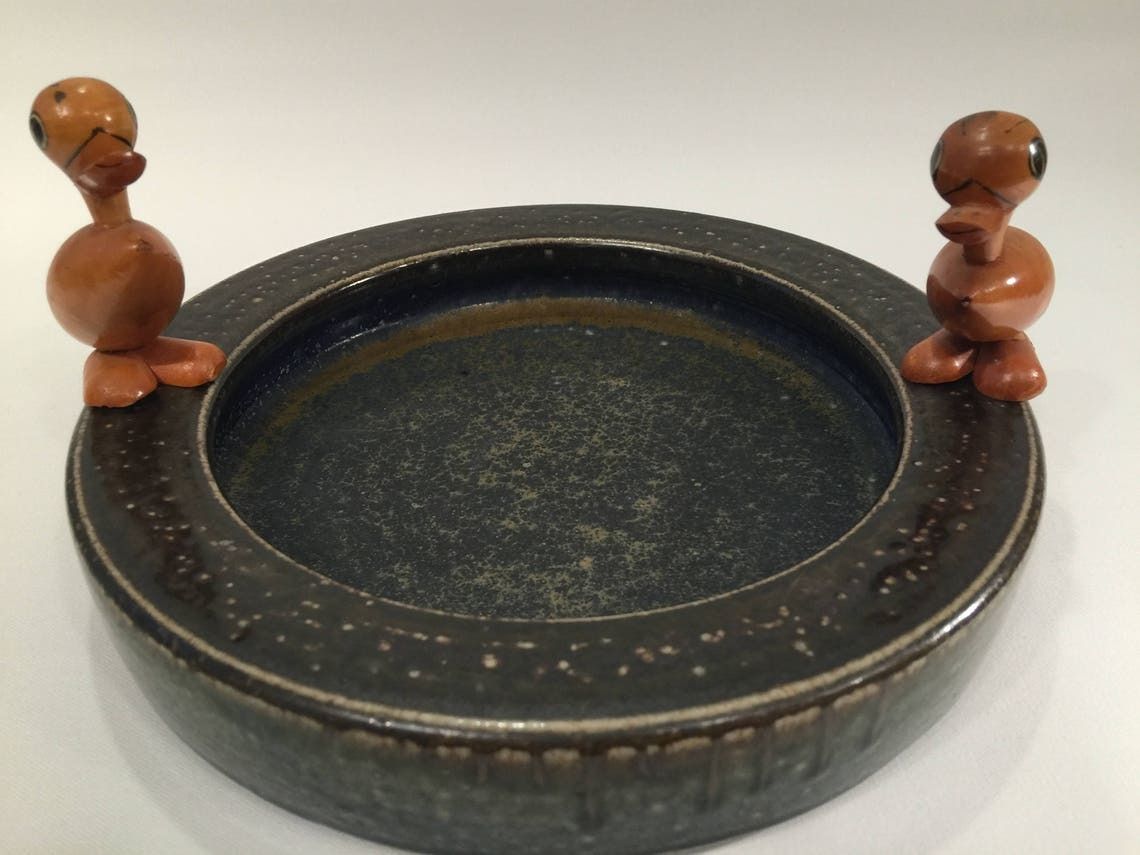 Stoneware Bowl From Swedish Stoneware Producer Of Salt Glazed Stoneware Wallakra, Scandinavian Home Decor photo vintage