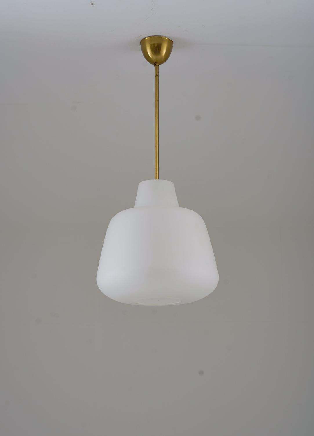 Pair Of Large Scandinavian Glass Pendants By Asea, Swedish Modern, 1940s photo furniture