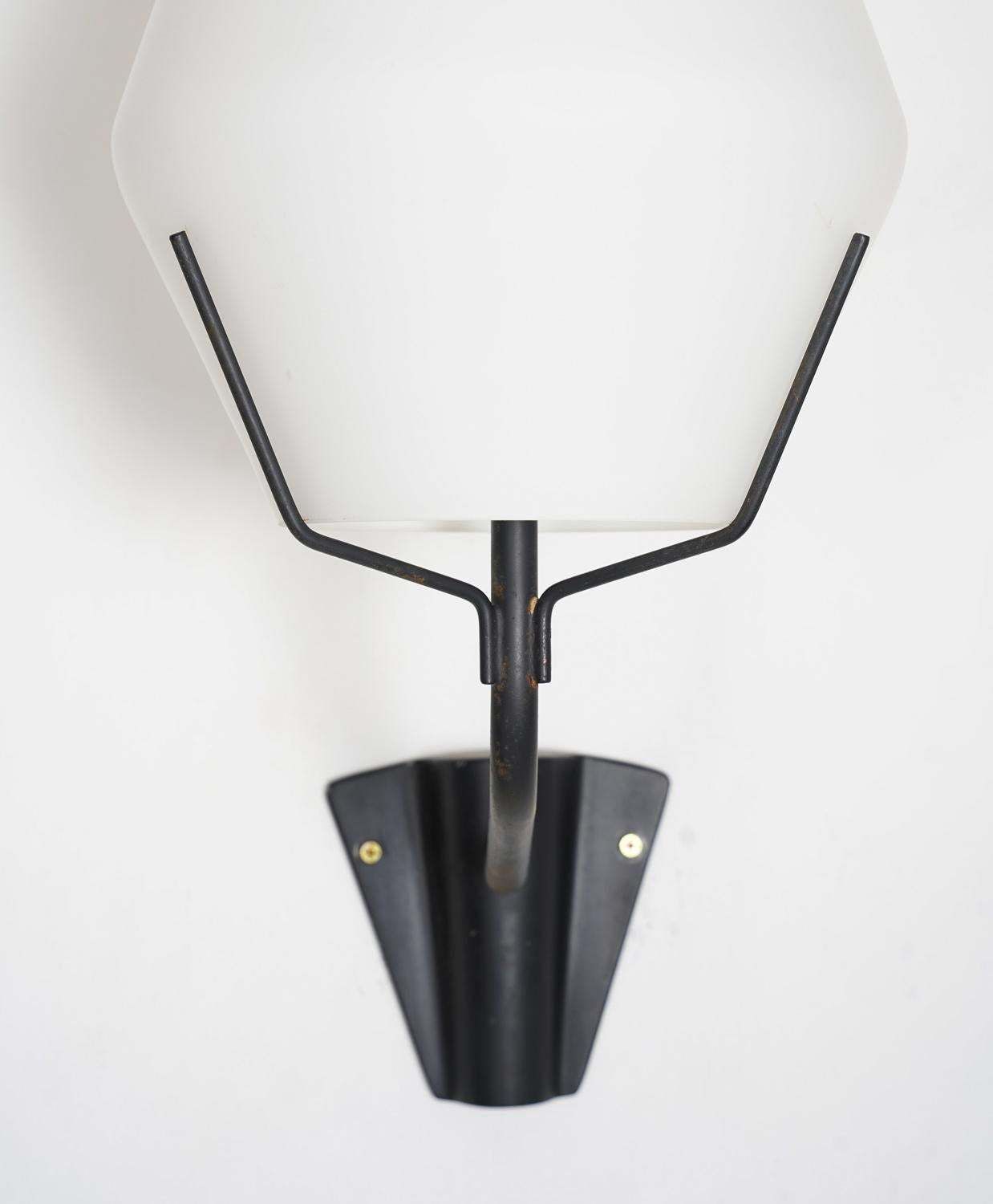 Swedish Midcentury Wall Lamps In Metal And Glass By Asea photo vinterior