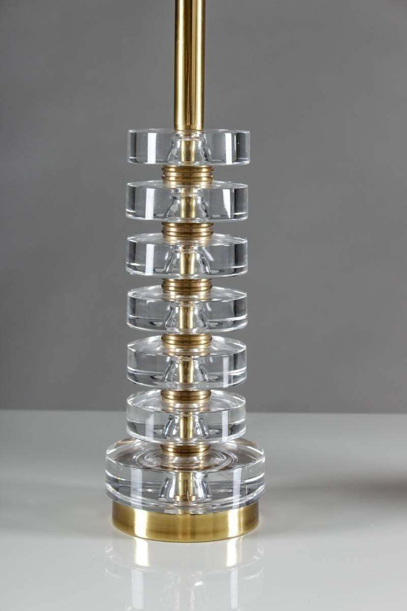 Pair Of Swedish Crystal Glass Table Lamps By Carl Fagerlund For Orrefors photo Lighting