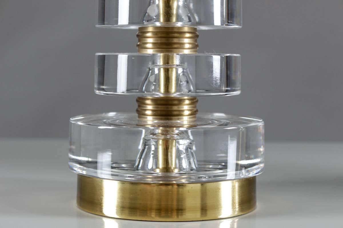 Pair Of Swedish Crystal Glass Table Lamps By Carl Fagerlund For Orrefors photo 2848.0