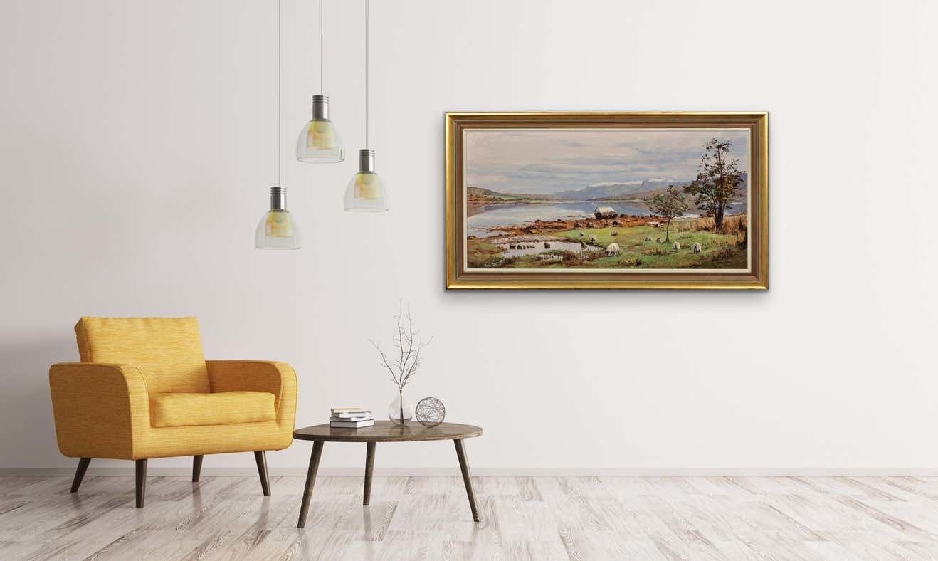 Nancy Bailey 1913 To 2012. Cornish Artist. Ben Nevis From Loch Eil, 1978. Scotland. 1970s Vintage Framed Impasto Scottish Landscape Oil Painting. photo buy