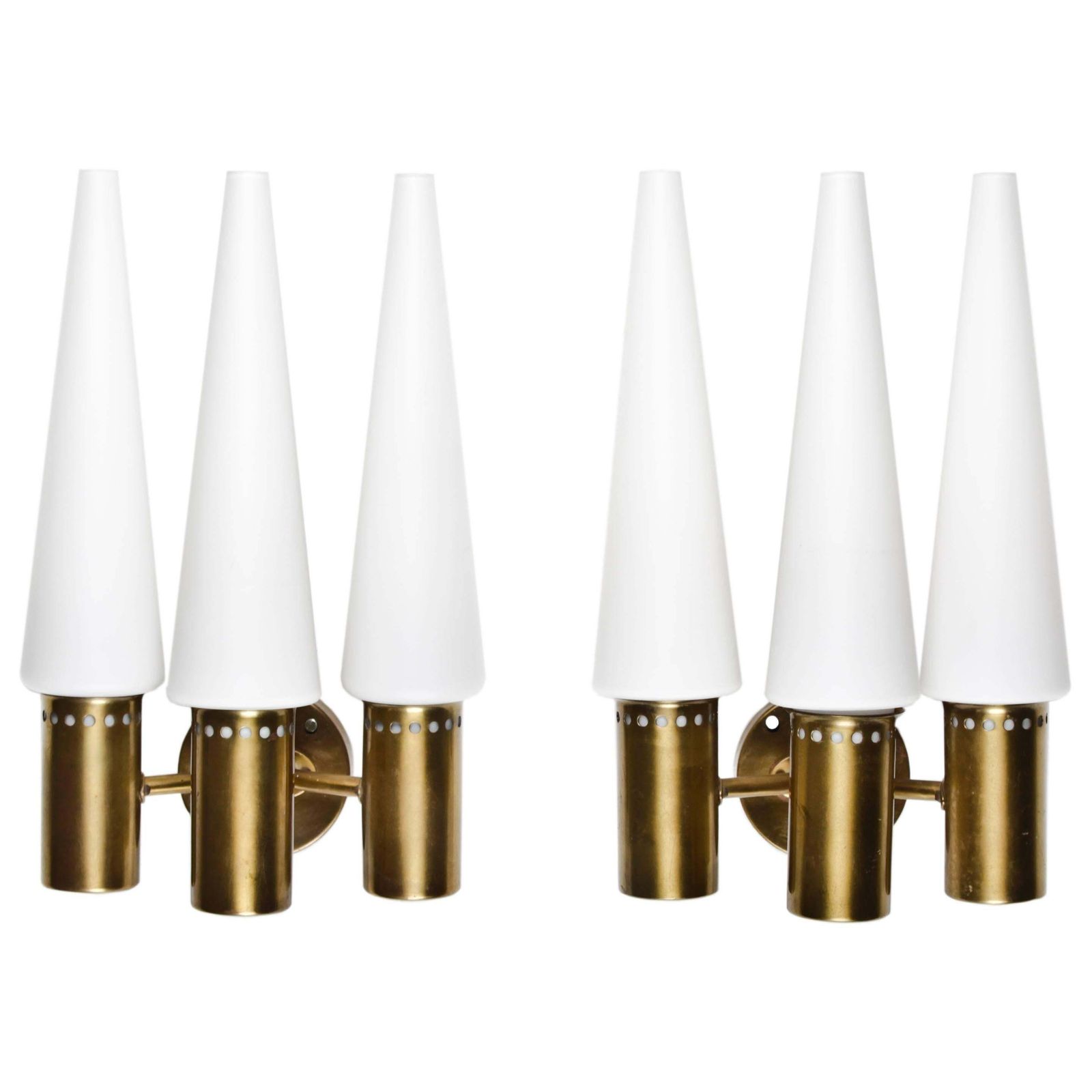 Wall Sconces In Brass And Opaline Glass By Hans Agne Jakobsson photo furniture