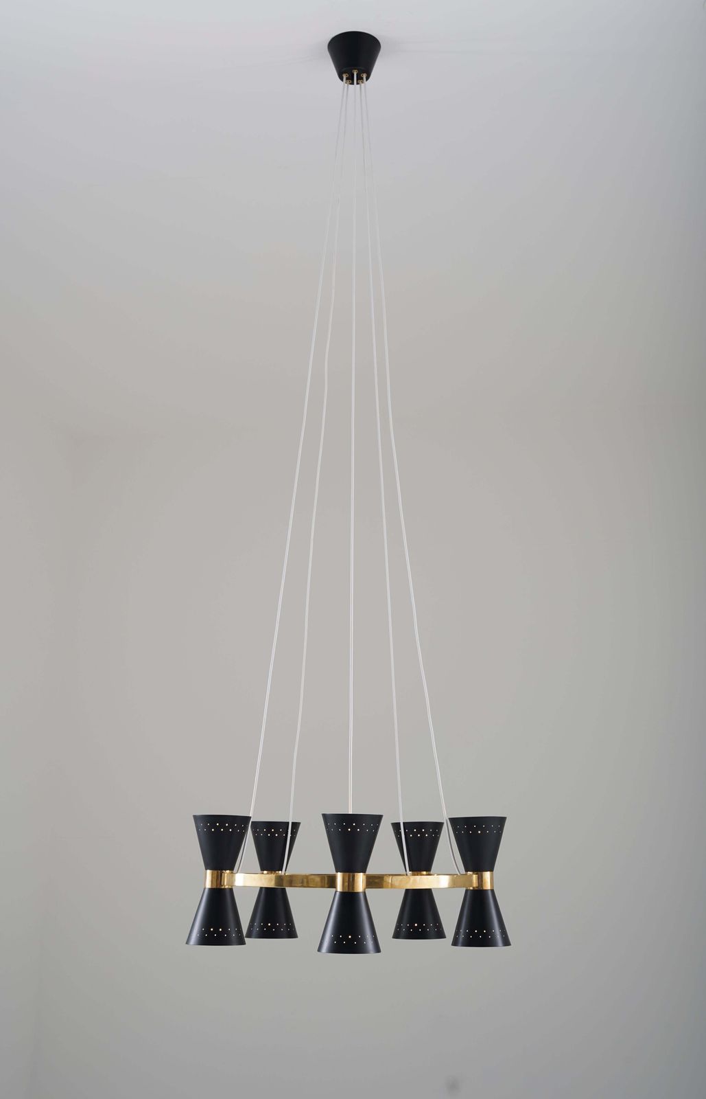 Swedish Midcentury Chandelier In Brass And Metal By Alf Svensson For Bergboms photo furniture
