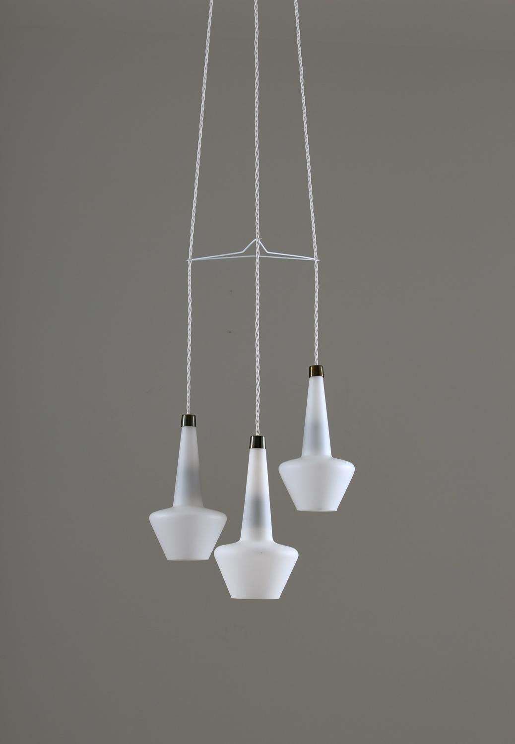 Scandinavian Midcentury Pendant T272 In Opaline Glass By Hans Agne Jakobsson photo furniture