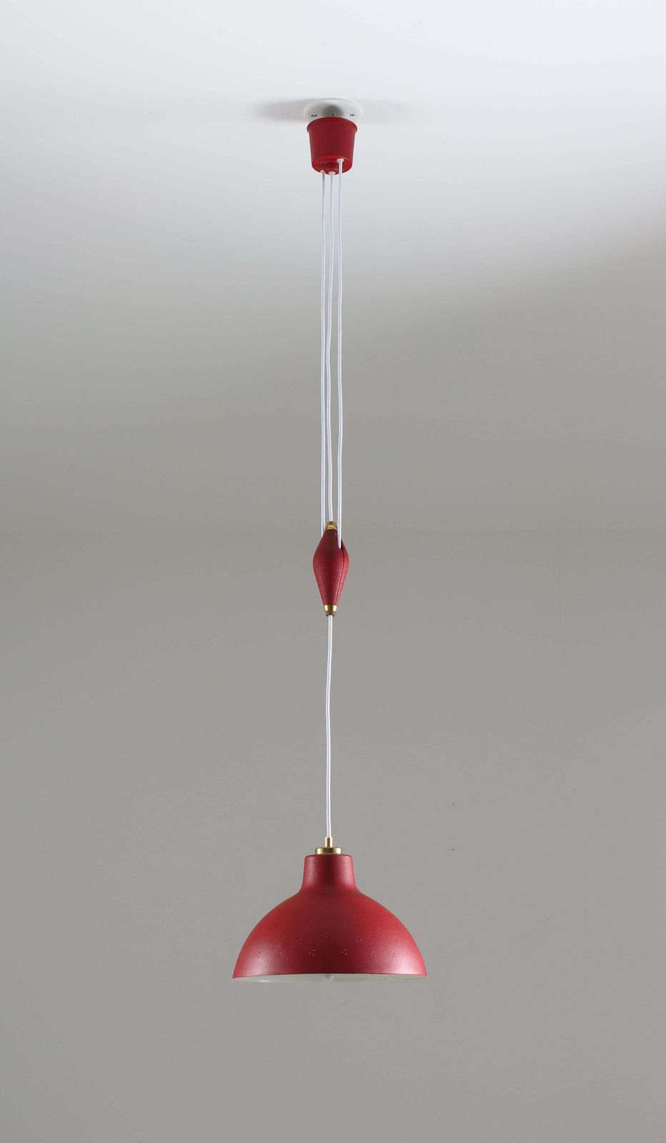 Swedish Midcentury Pendant In Perforated Metal With Counterweight By Nk photo furniture