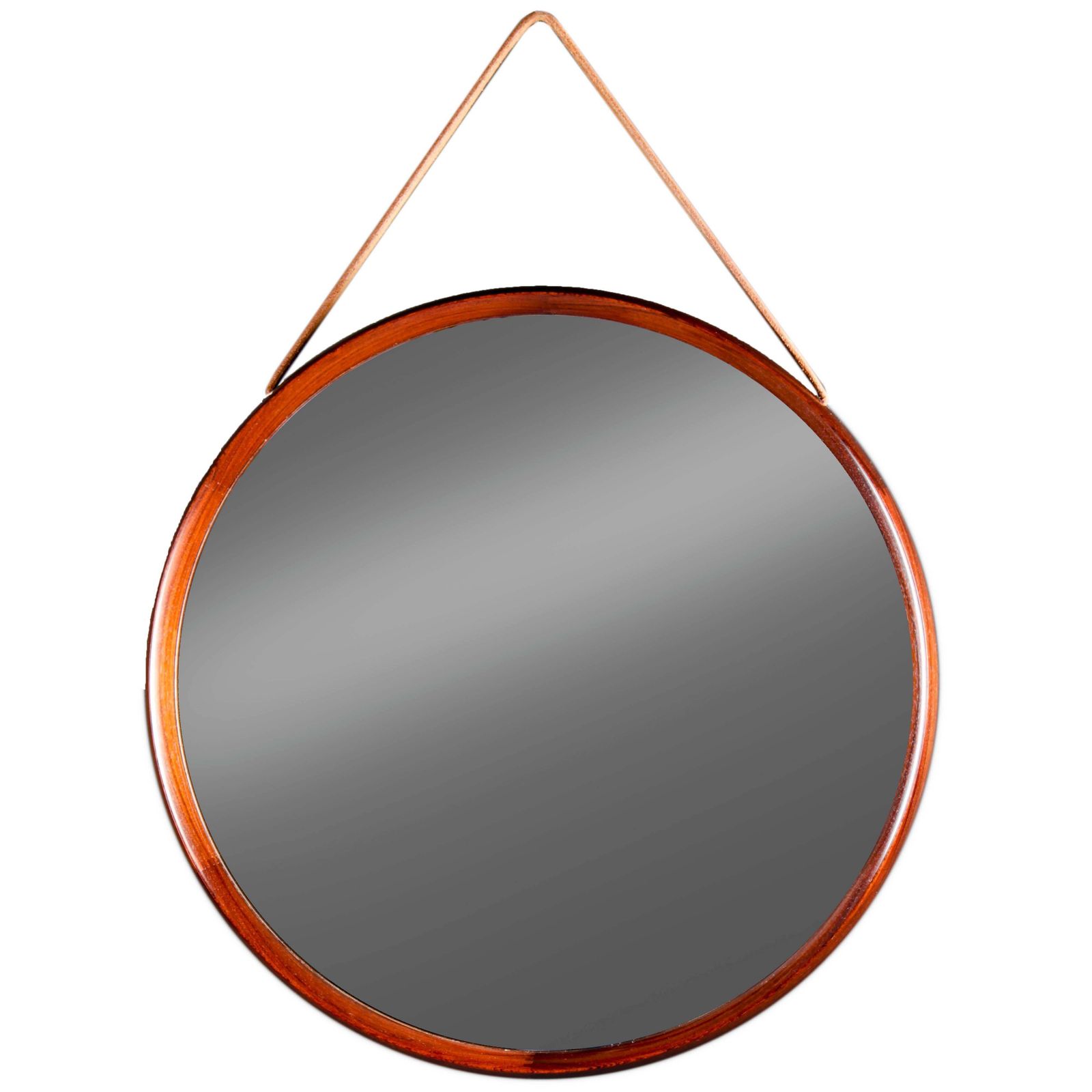 Round Mirror In Rosewood By Uno & Östen Kristiansson For Luxus