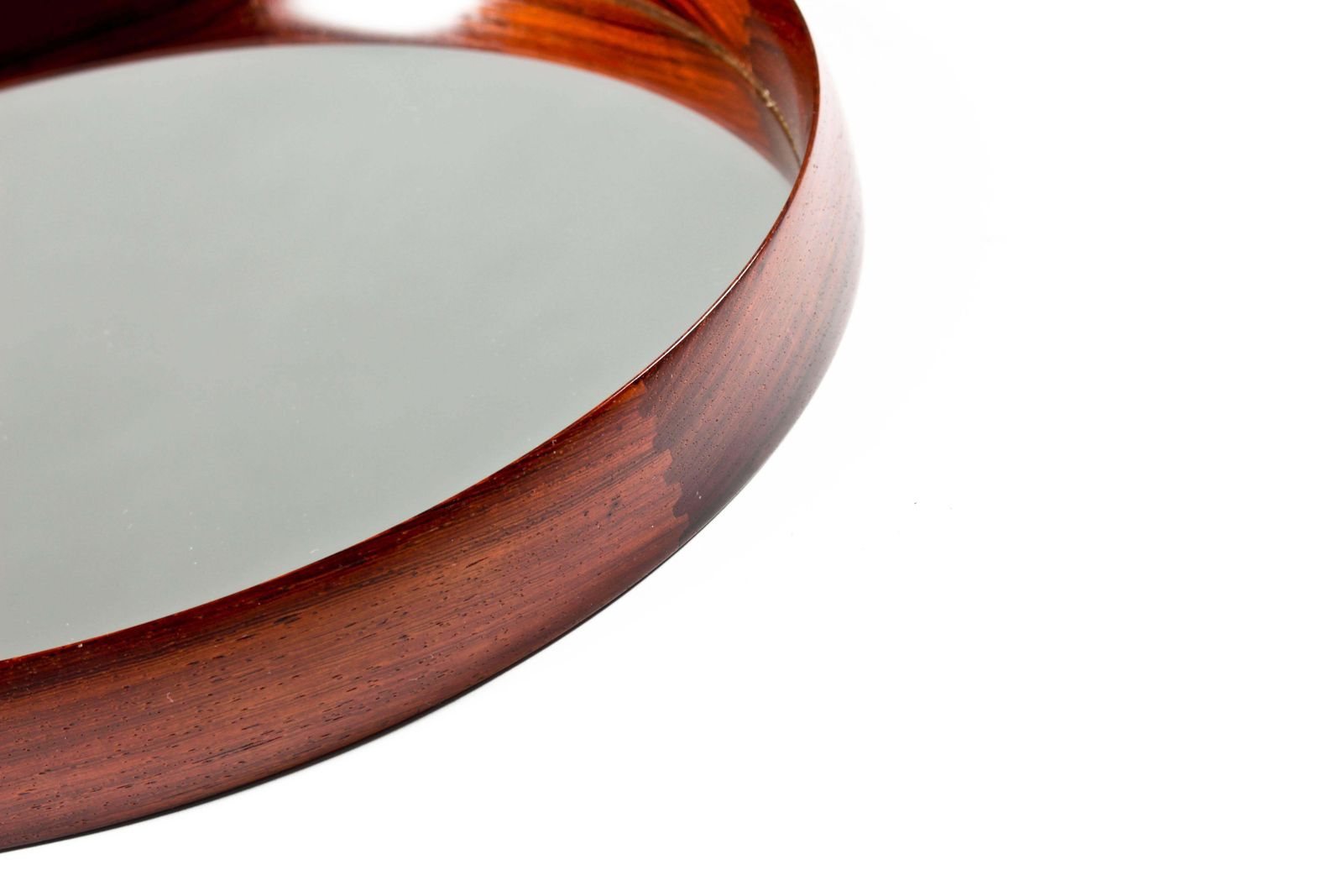 Round Mirror In Rosewood By Uno & Östen Kristiansson For Luxus photo for sale