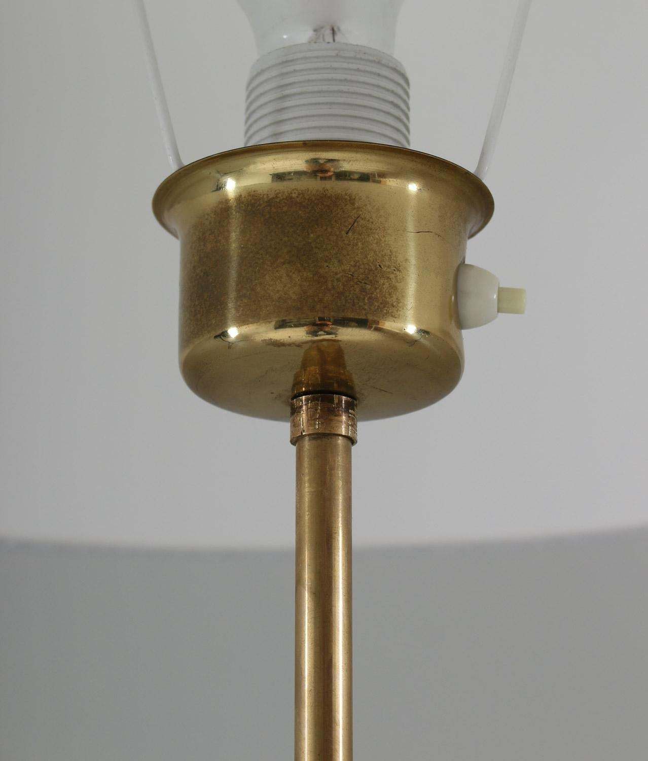 Swedish Modern Midcentury Floor Lamp In Brass And Rattan, 1940s photo buy