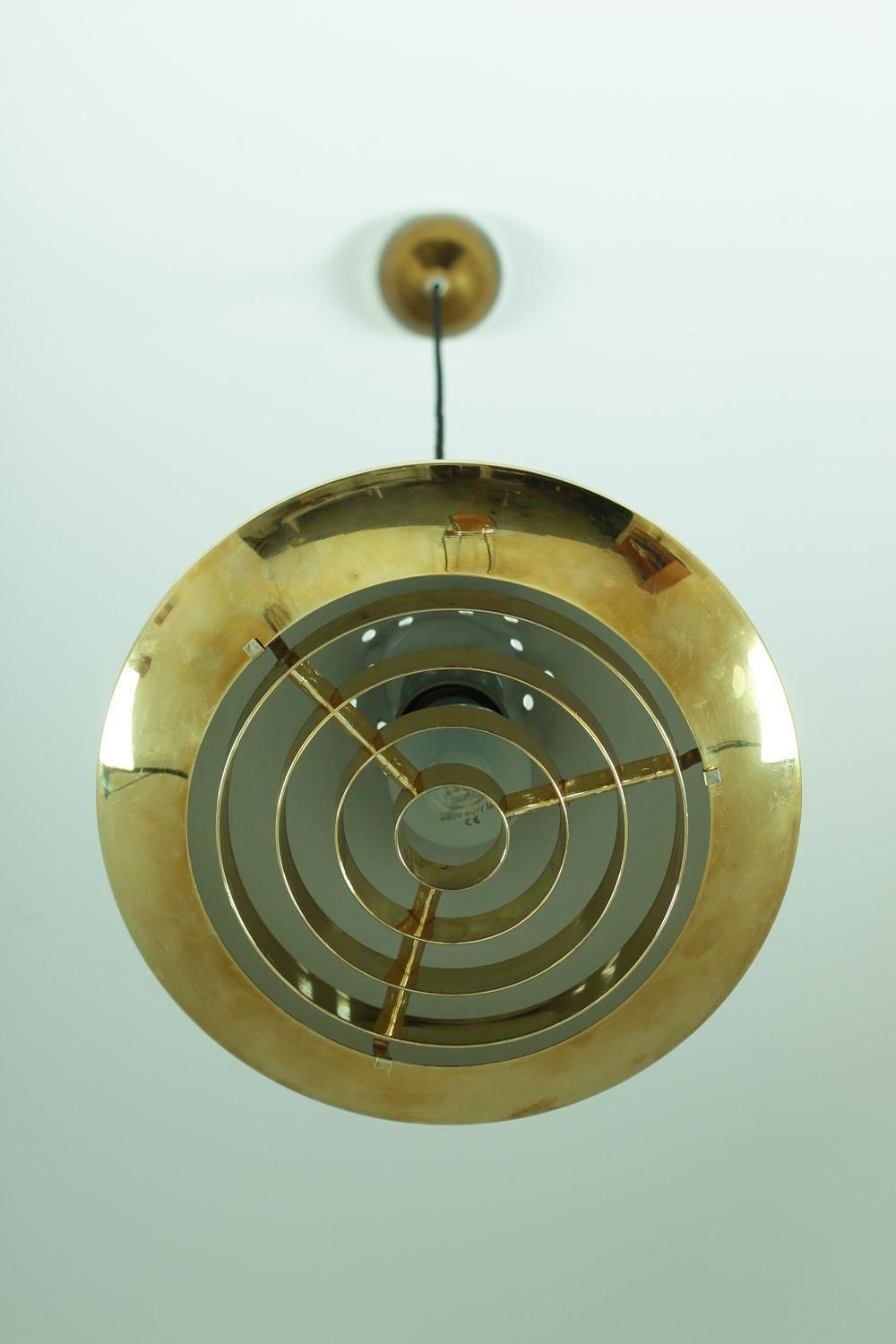 Swedish Pendant In Rosewood And Perforated Brass By Falkenberg photo vinterior