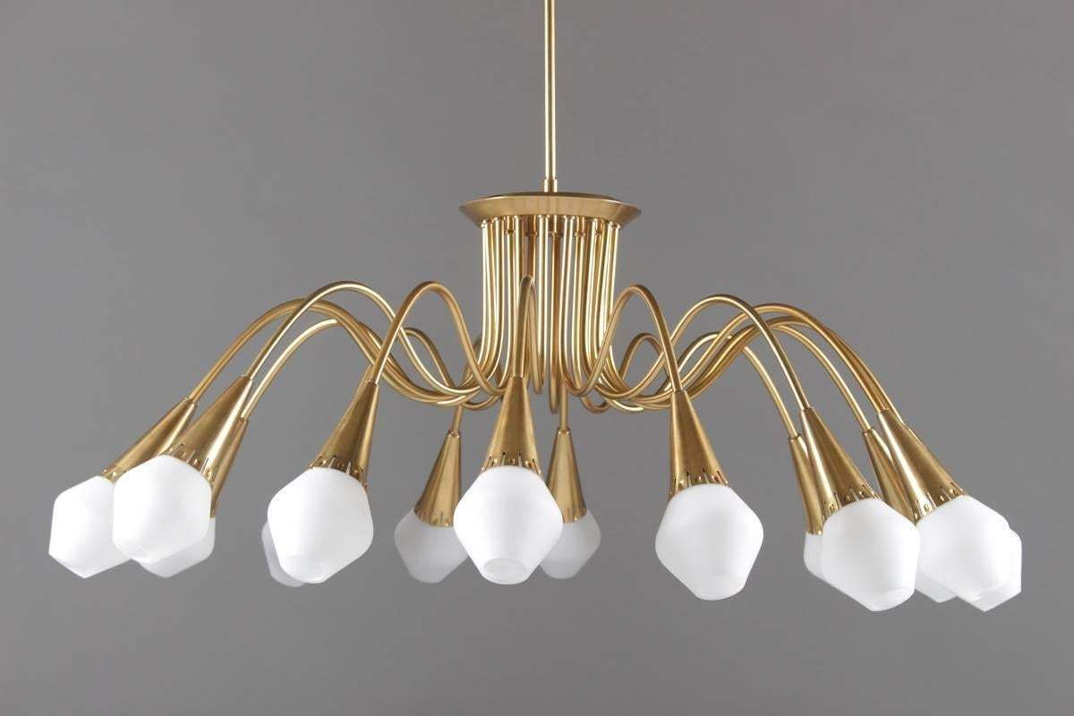 Scandinavian Midcentury Starburst Chandeliers In Brass By Böhlmarks, Sweden photo furniture