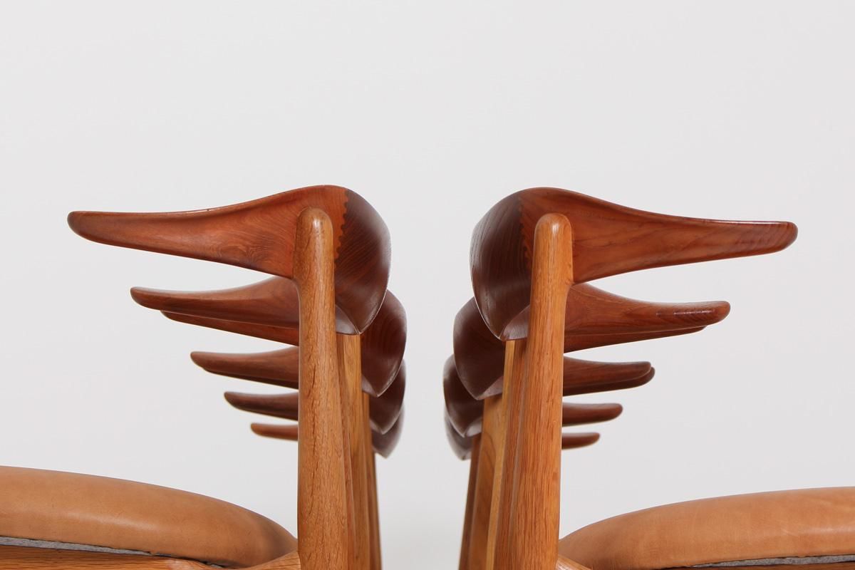 Set Of Eight Danish Dining Chairs "Cowhorn Chair" By Knud Faerch photo 31149.0