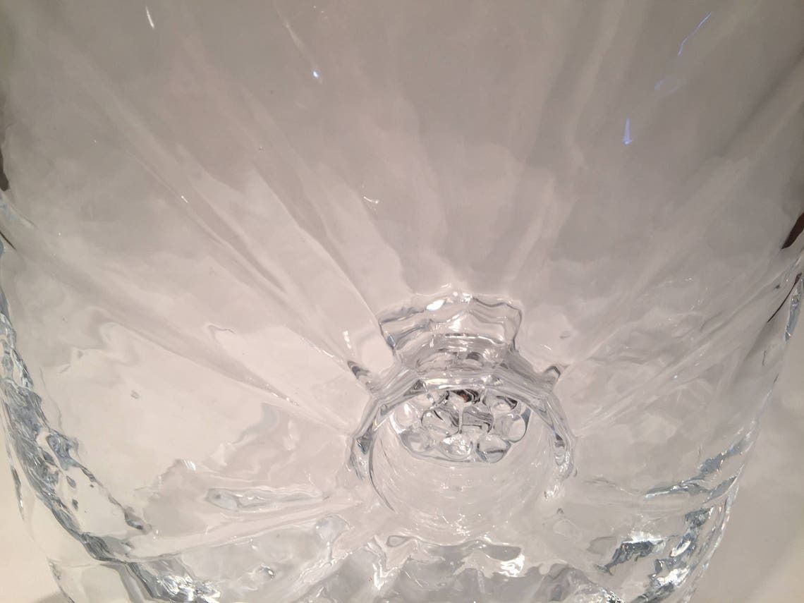 Glass Vase By Rune Strand, Sunburst, For The Swedish Sea Glassworks, Scandinavian Space Age Interior Decor In The 1970s photo vintage