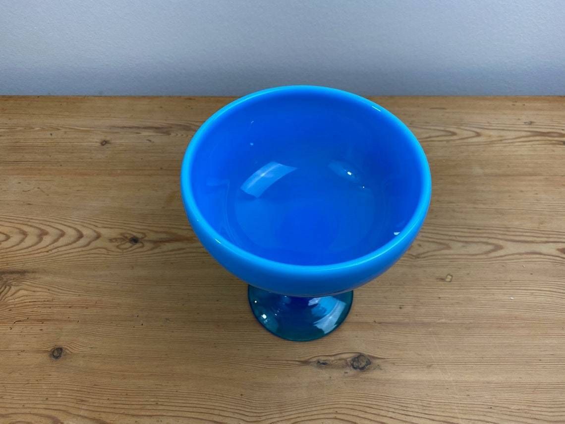 Electric Blue Footed Glass Bowl By Swedish Glass Artist Erik Hoglund For Boda photo 141.0