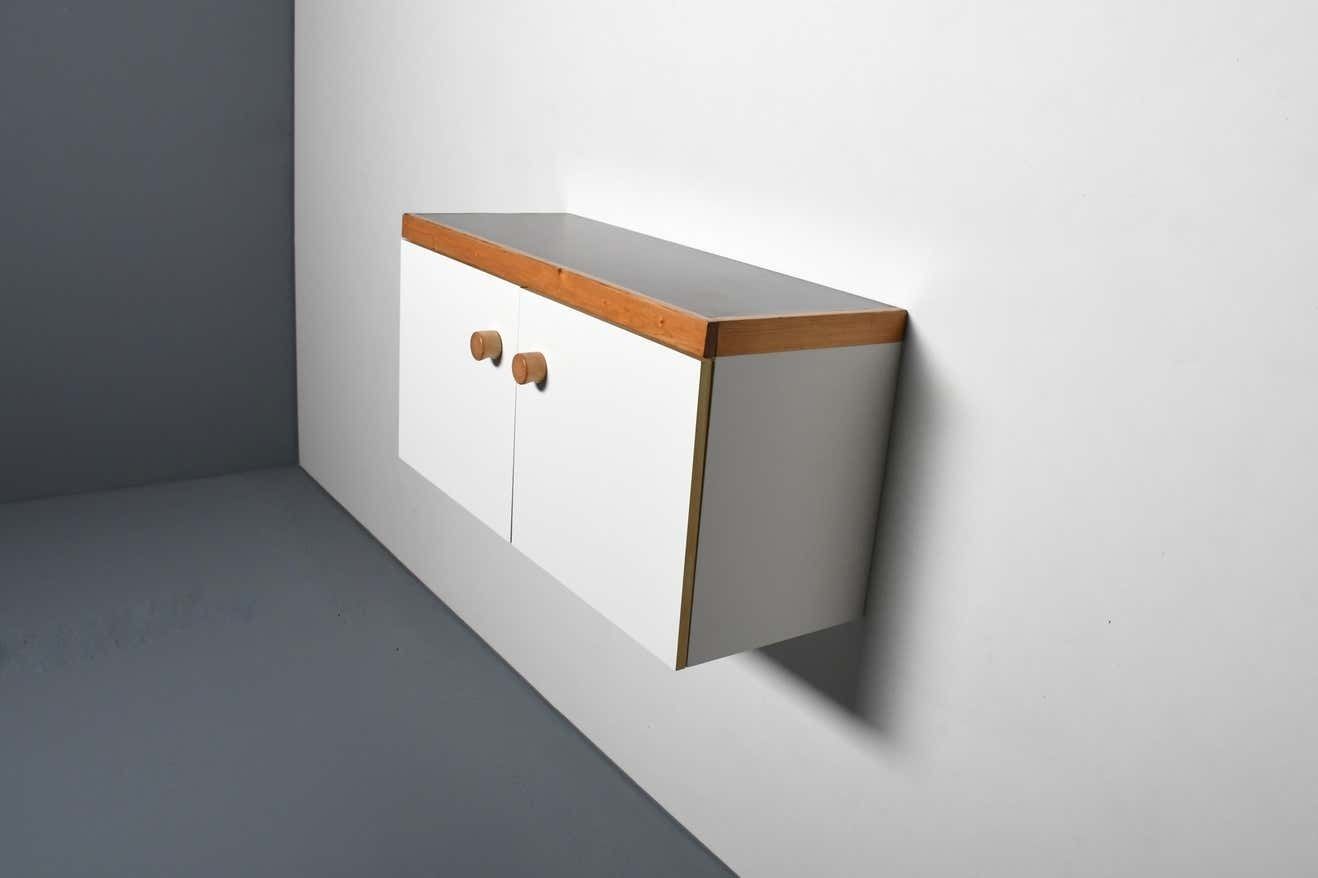 Wall Mounted 'Les Arcs’ Cabinet / Sideboard By Charlotte Perriand, France 1970s photo Furniture